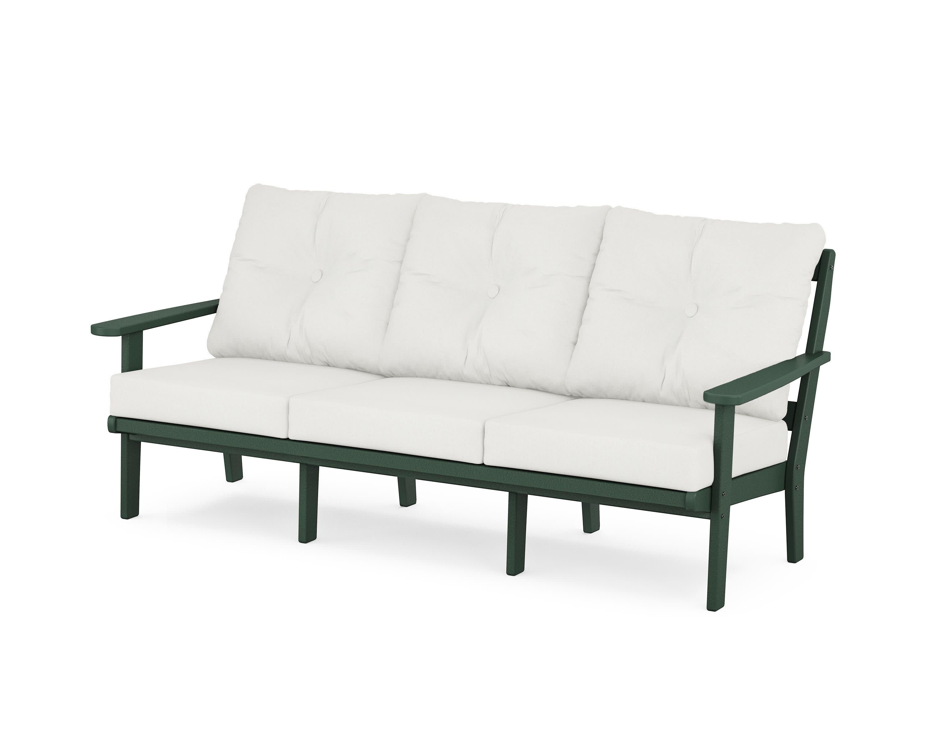 Mission Deep Seating Sofa in Green / Natural Linen