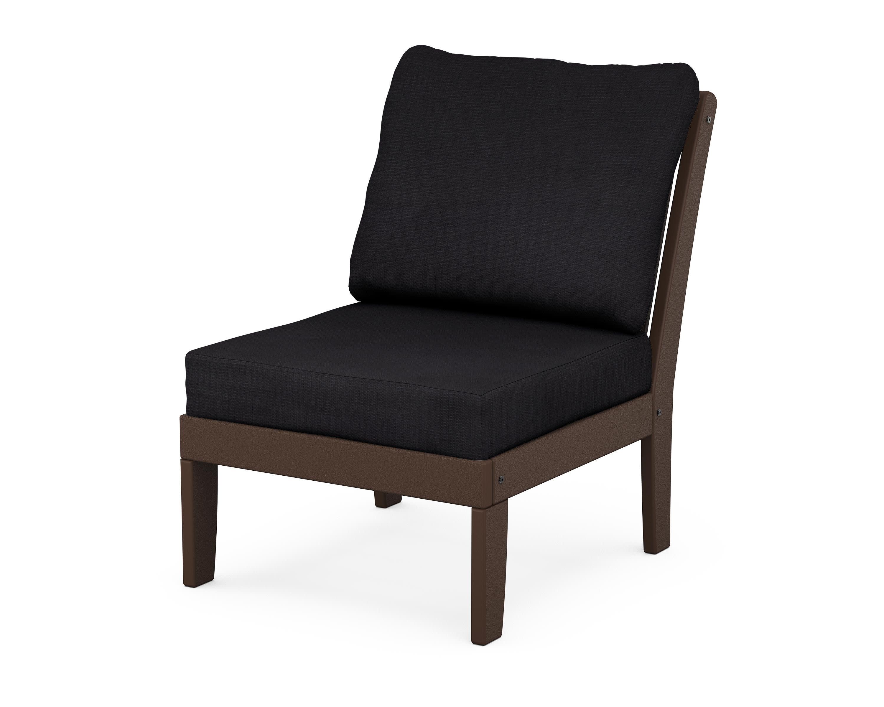 Braxton Modular Armless Chair in Mahogany / Midnight Linen