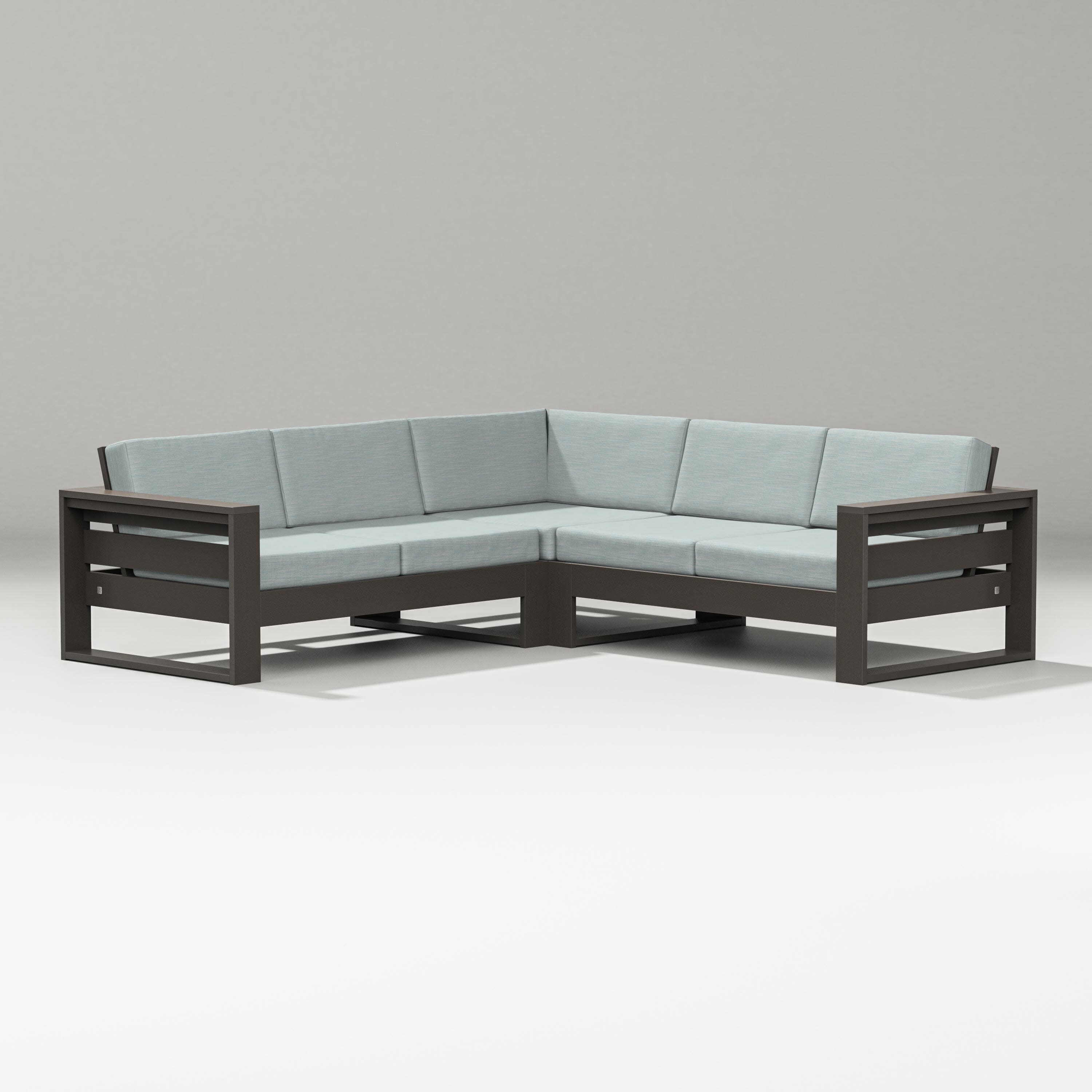 Latitude Corner Sectional in Vintage Coffee / Soothe Mist