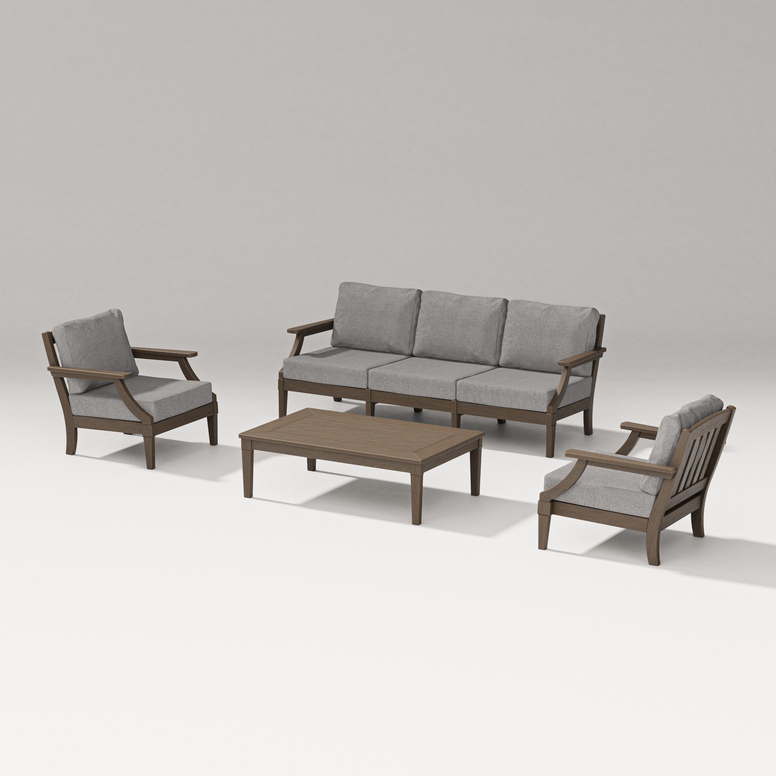 Estate 4-Piece Lounge Sofa Set in Kona / Grey Mist