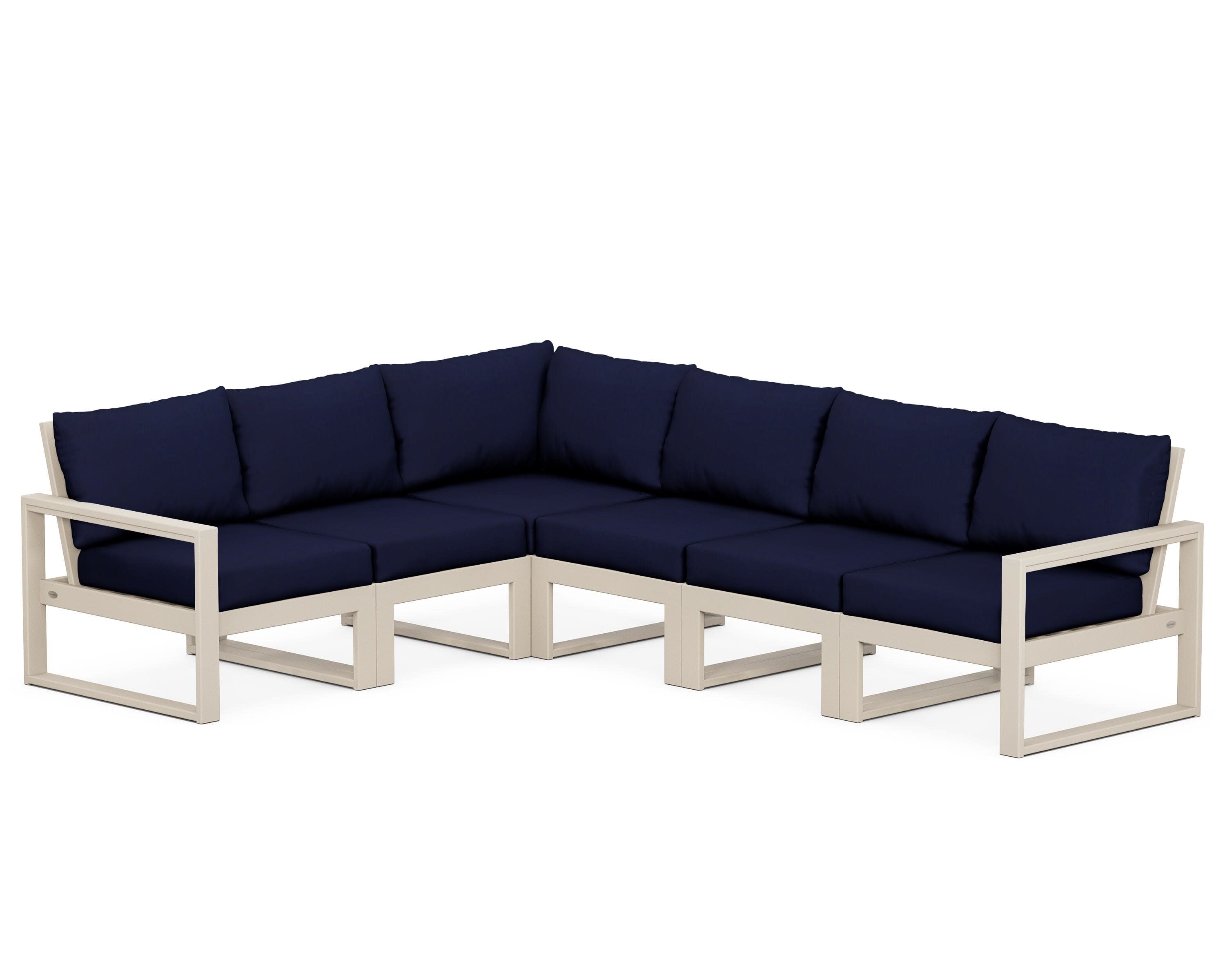 EDGE 6-Piece Modular Deep Seating Set in Sand / Navy