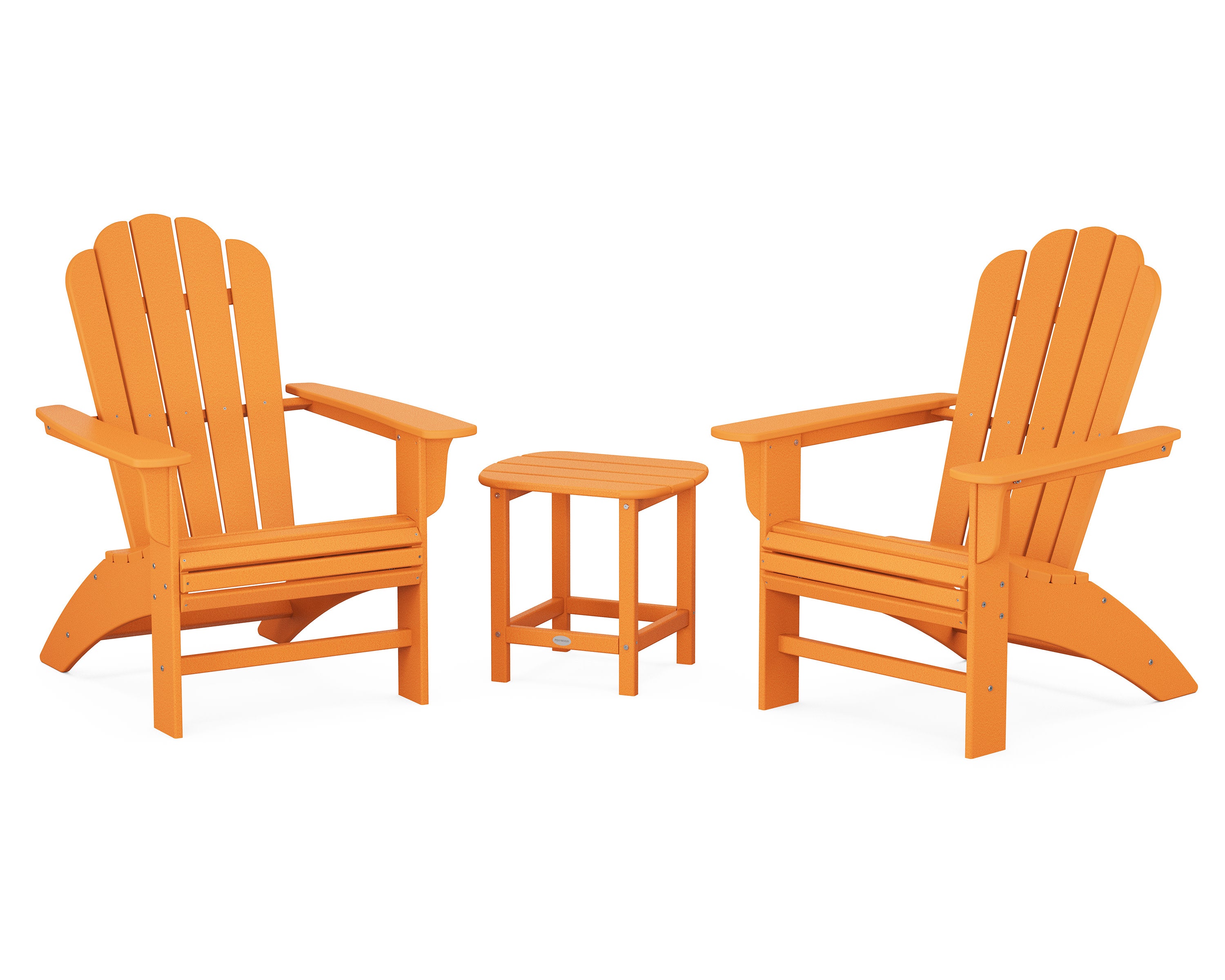 Cottage Curveback Adirondack Chair 3-Piece Set in Tangerine