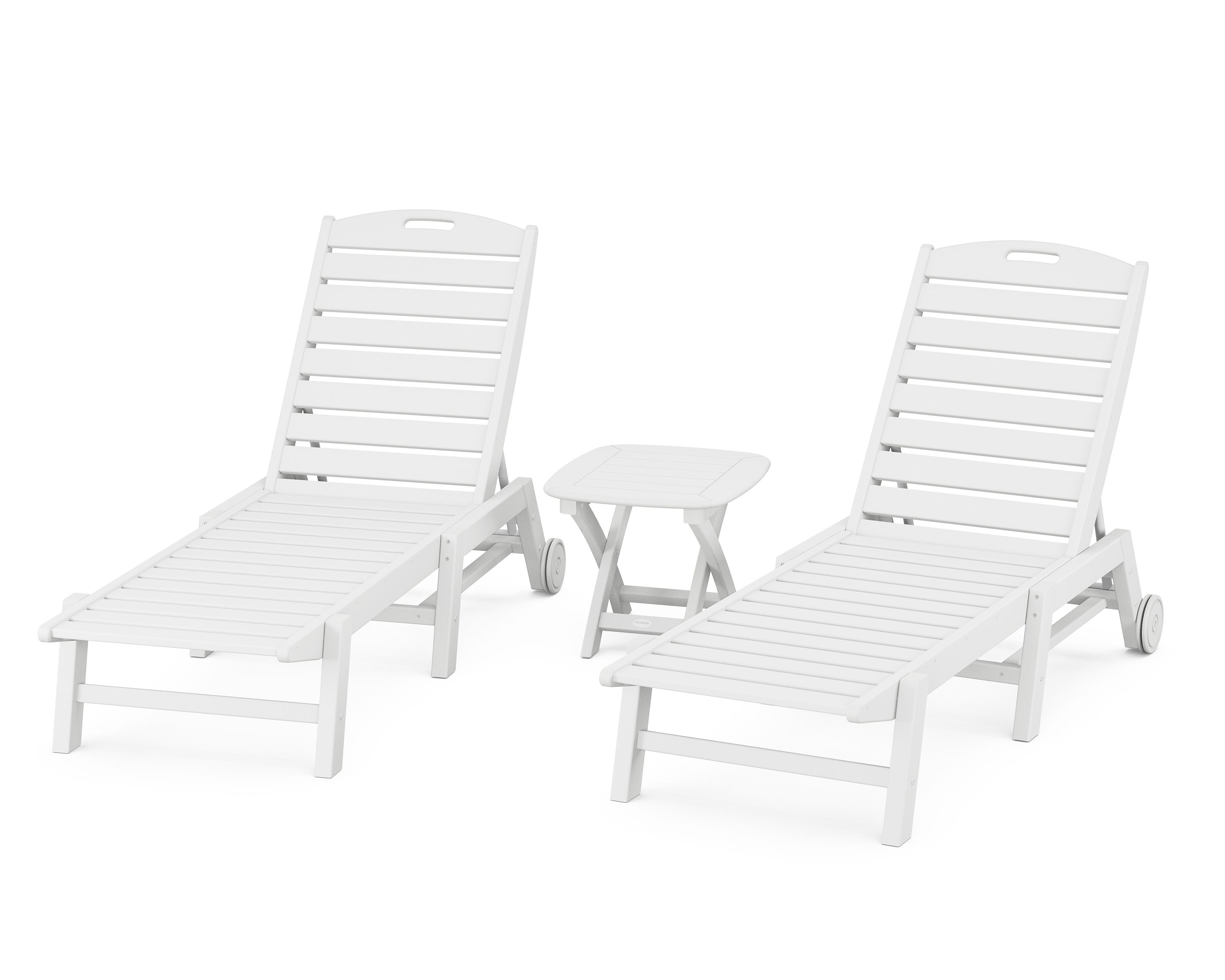 Nautical 3-Piece Chaise Set in White
