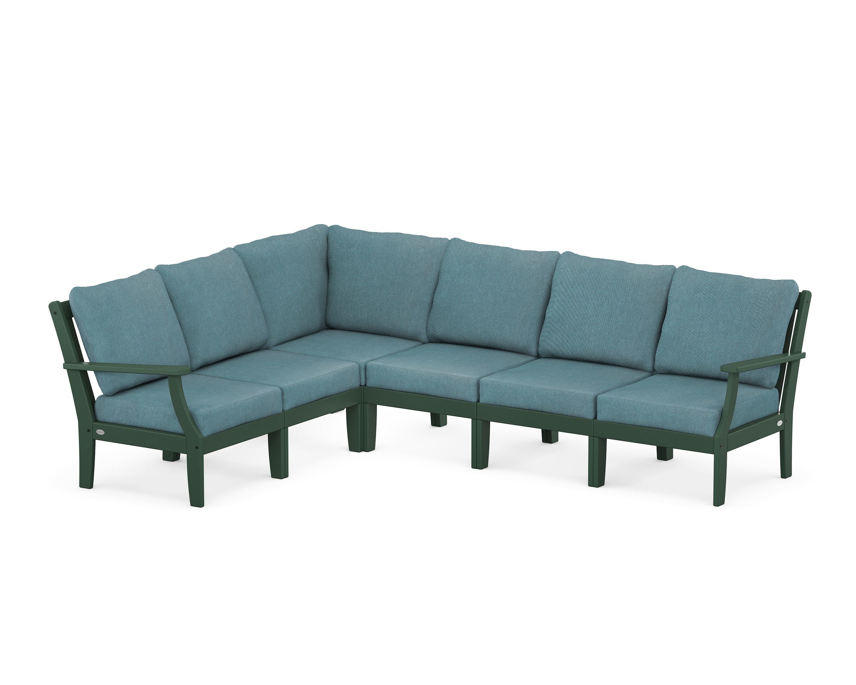 Braxton Modular 6-Piece Deep Seating Set in Green / Ocean Teal
