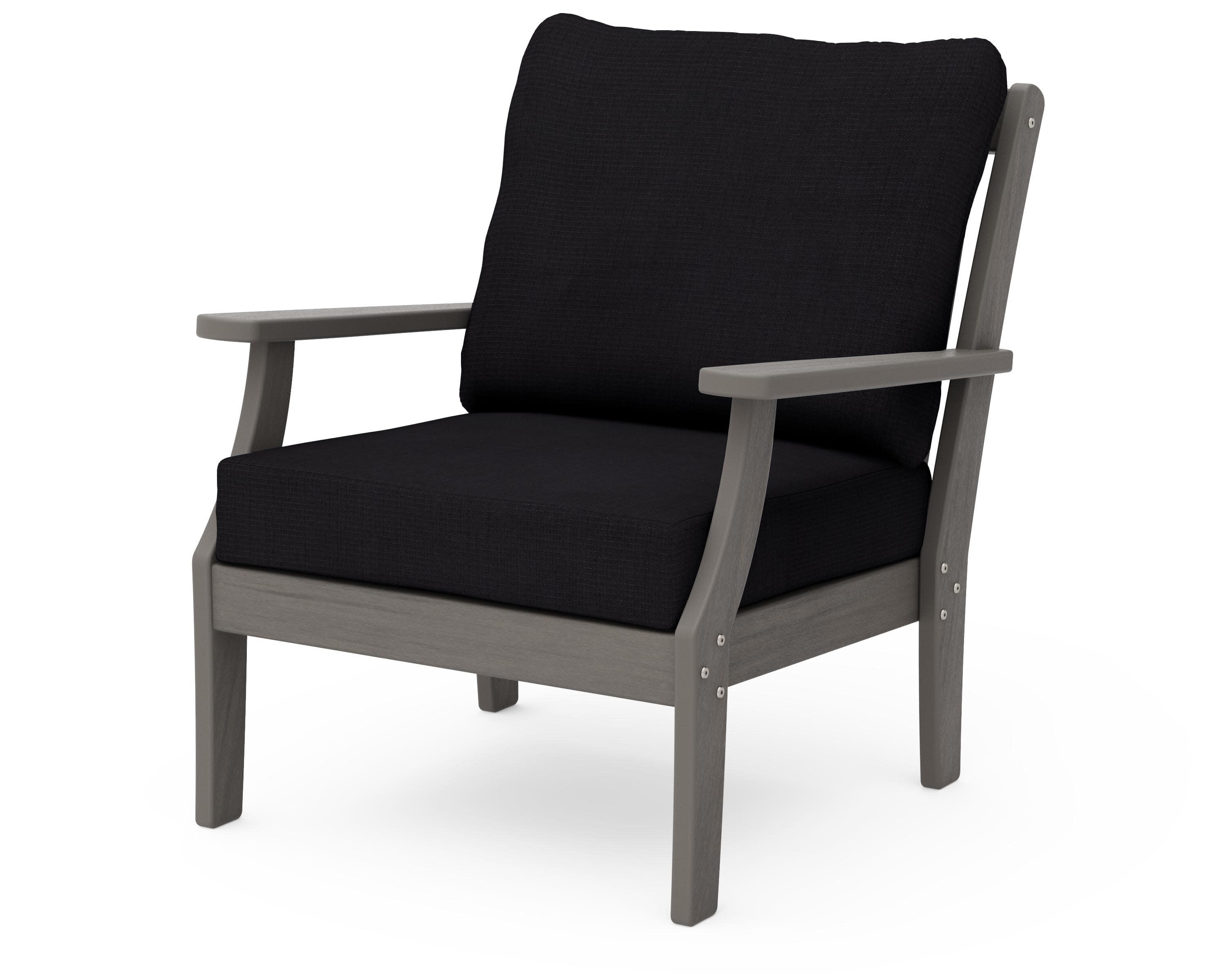 Braxton Deep Seating Chair in Driftwood / Midnight Linen