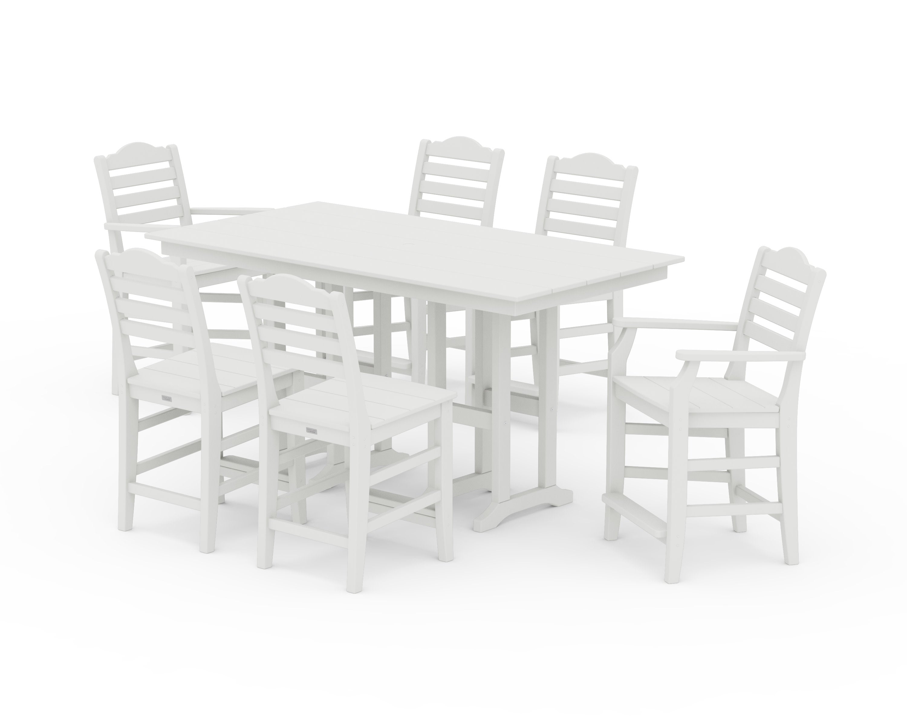 Savannah 7-Piece Farmhouse Counter Set in Vintage White