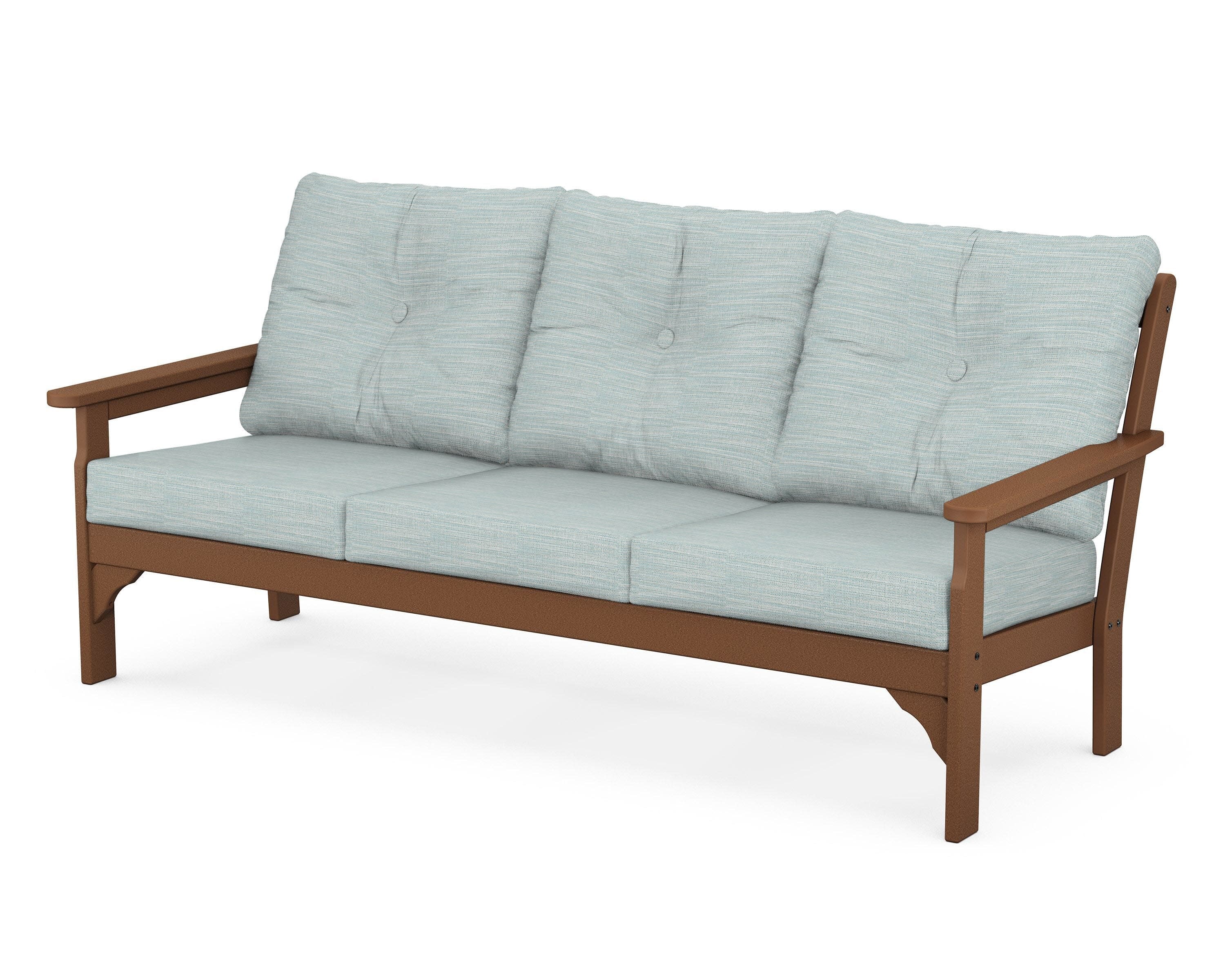Vineyard Deep Seating Sofa in Teak / Soothe Mist