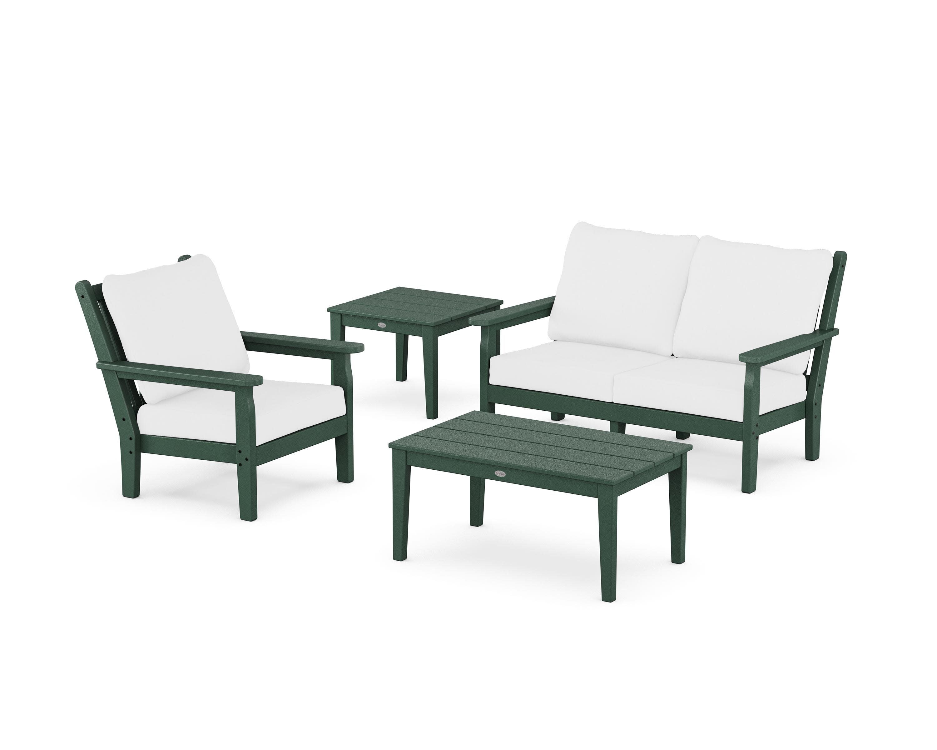 Chippendale 4-Piece Deep Seating Set in Green / Natural