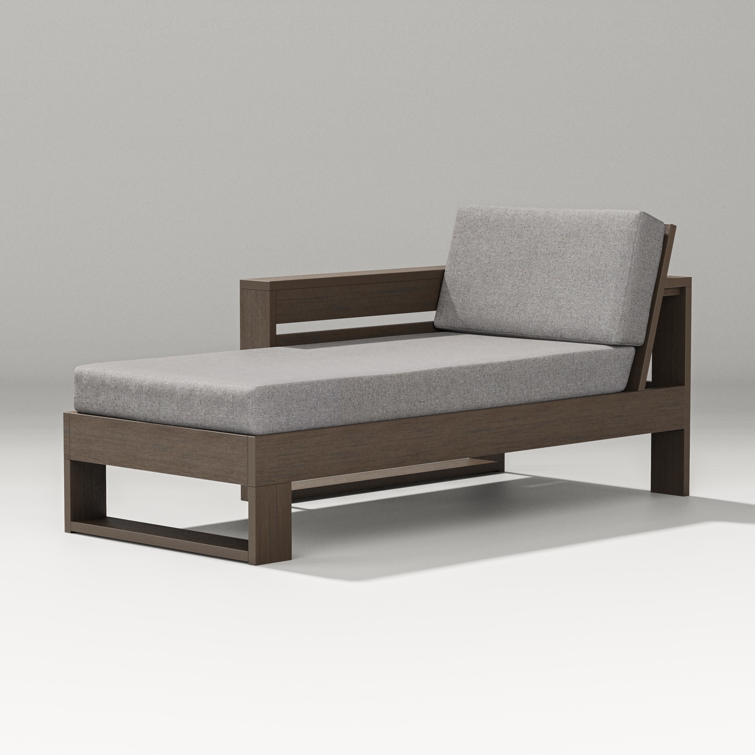 Latitude Modular Left Arm Chaise in Kona / Grey Mist