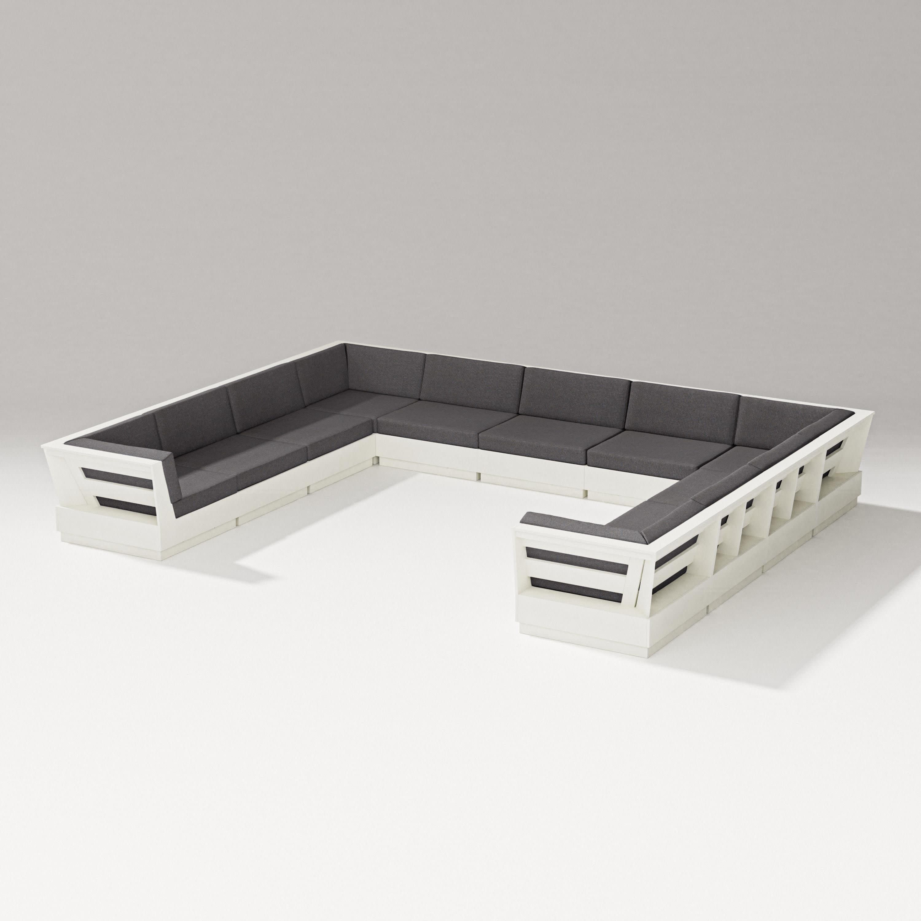 Elevate Large U-Shaped Sectional in Vintage White / Ash Charcoal