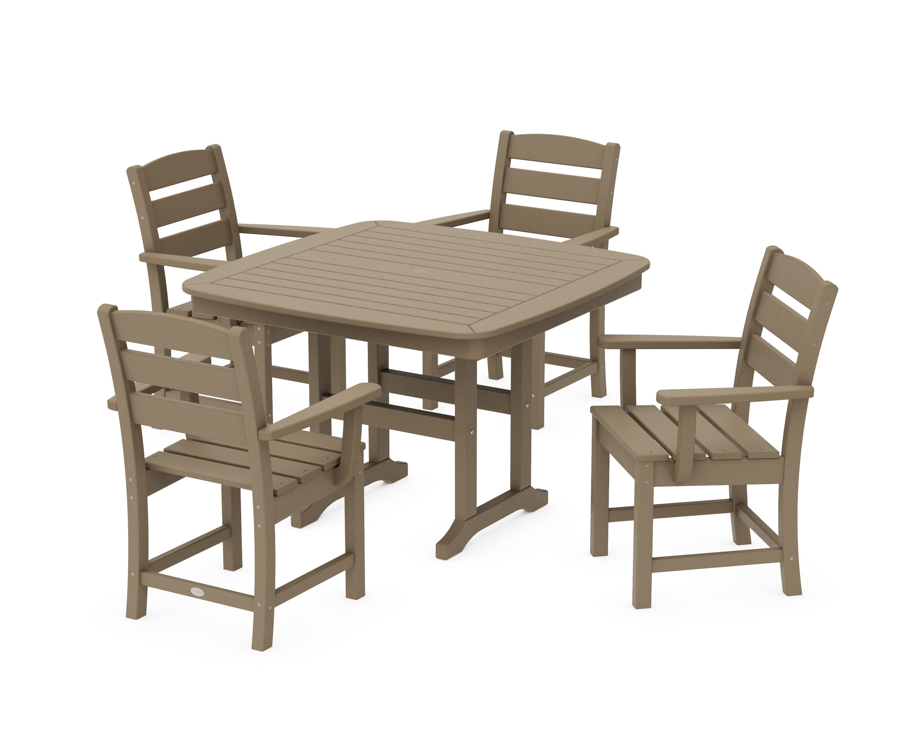 Lakeside 5-Piece Dining Set with Trestle Legs in Vintage Sahara