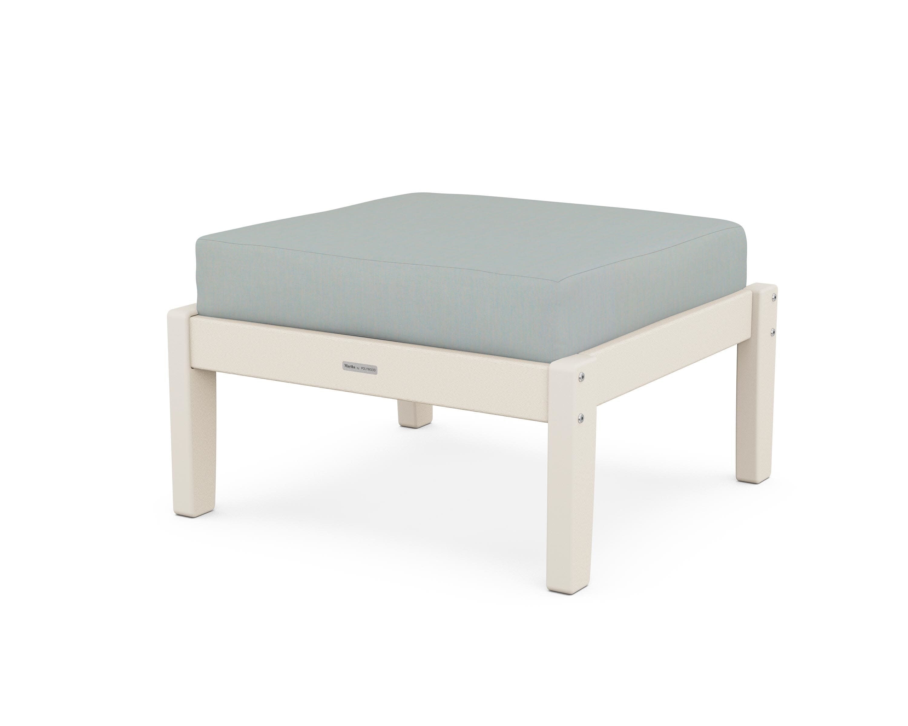 Chinoiserie Deep Seating Ottoman in Sand / Spa