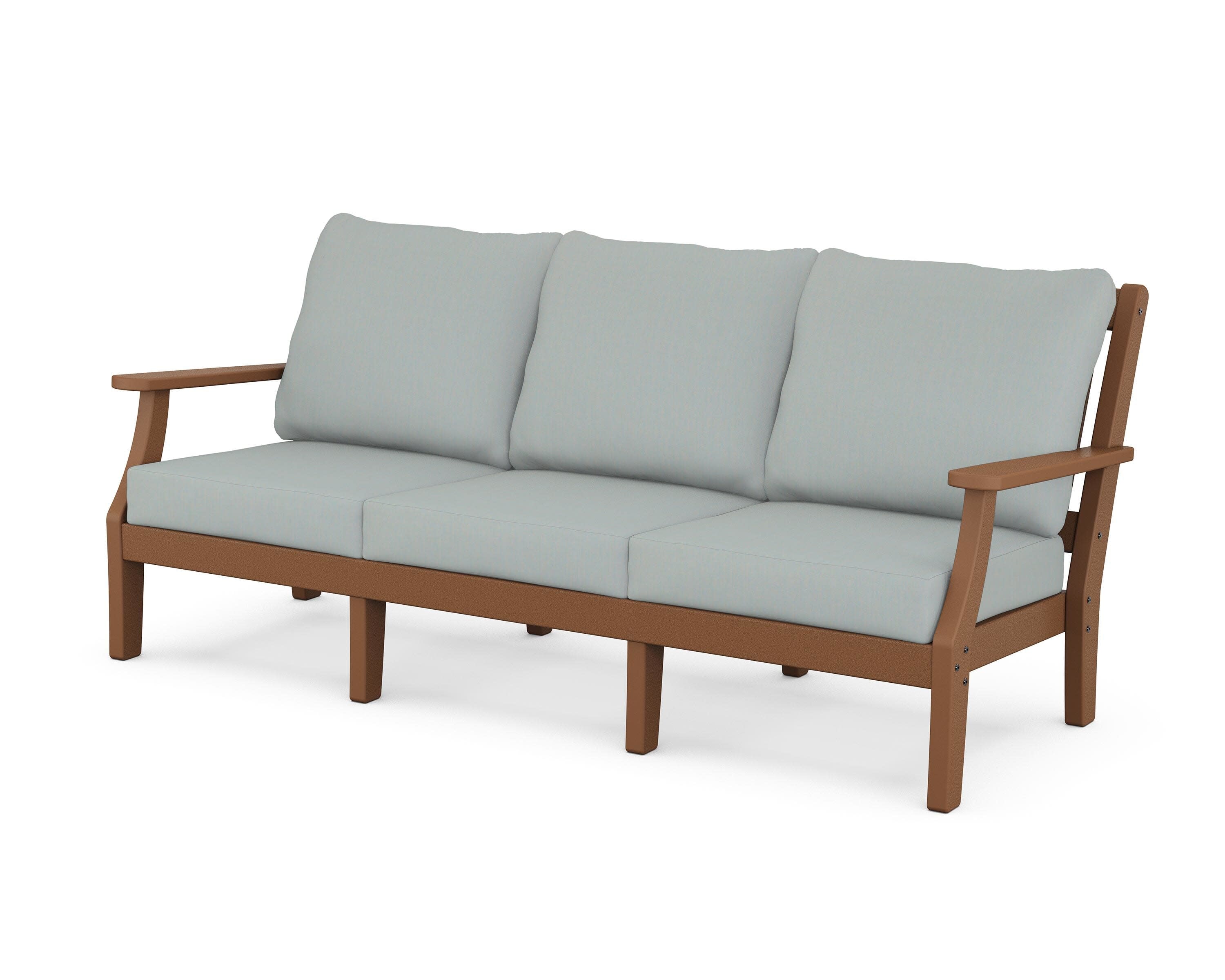 Chinoiserie Deep Seating Sofa in Teak / Spa