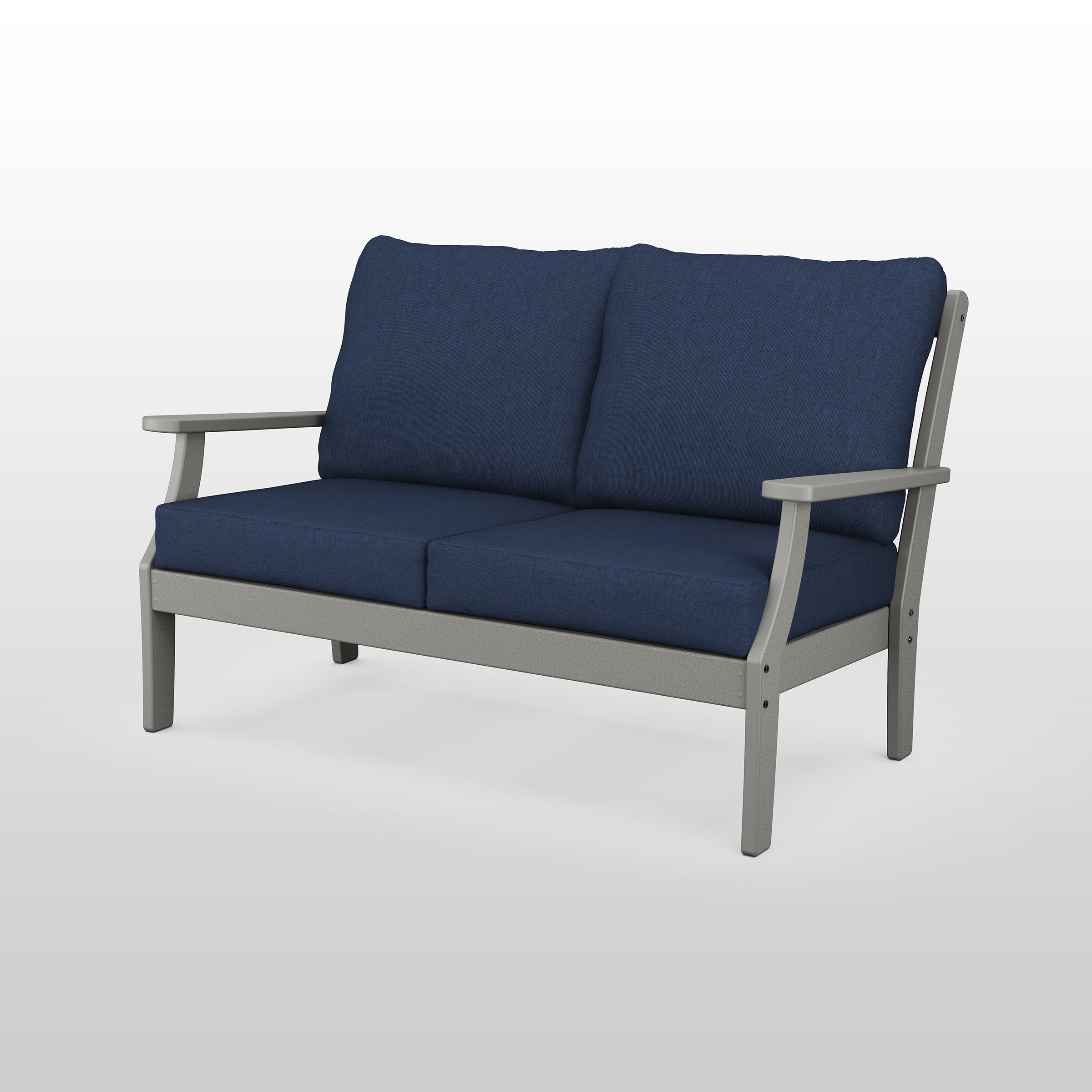 Braxton Deep Seating Loveseat in Slate Grey / Spectrum Indigo