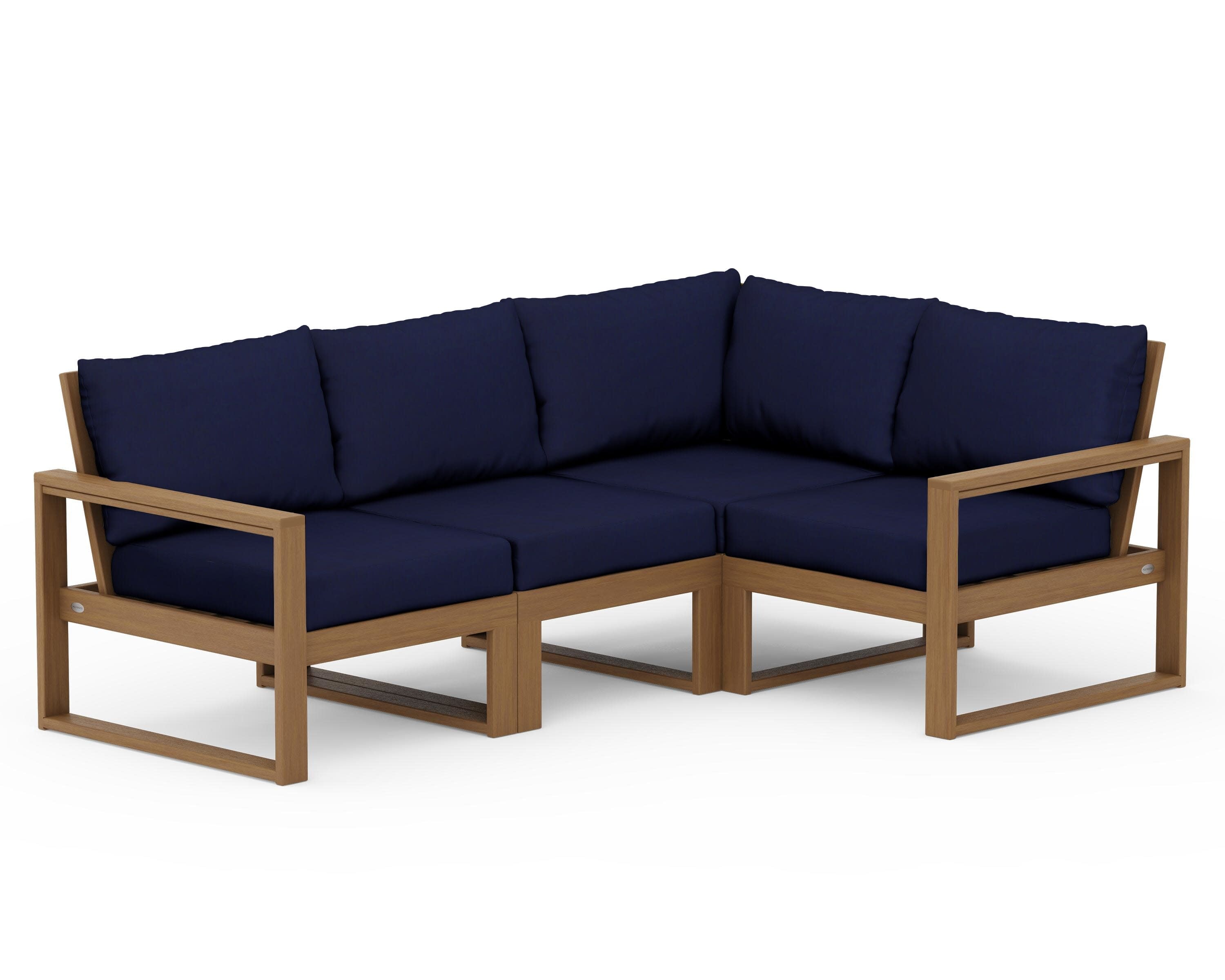EDGE 4-Piece Modular Deep Seating Set in Natural / Navy