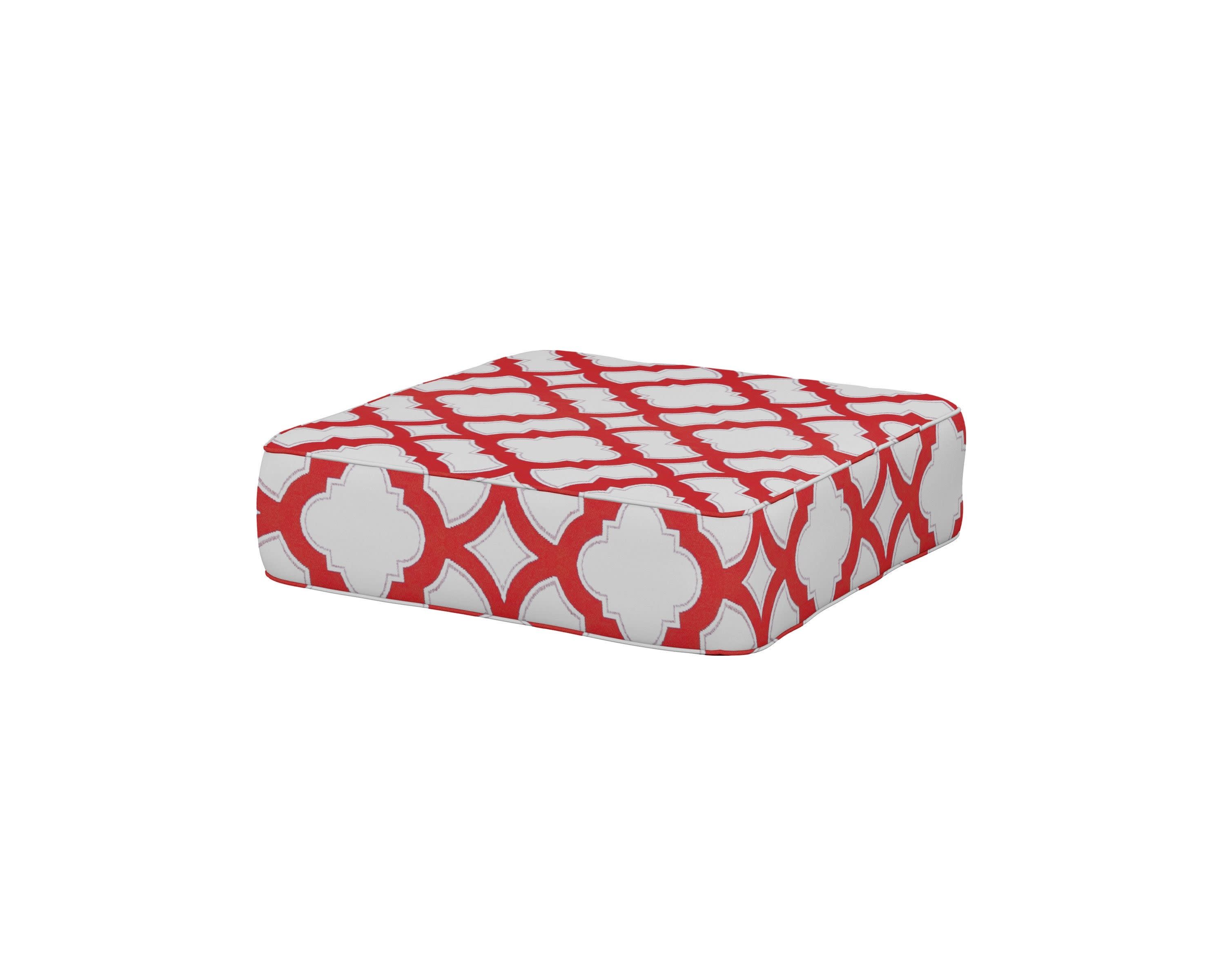 Ateeva 4000 Ottoman Cushion in Trellis Crimson