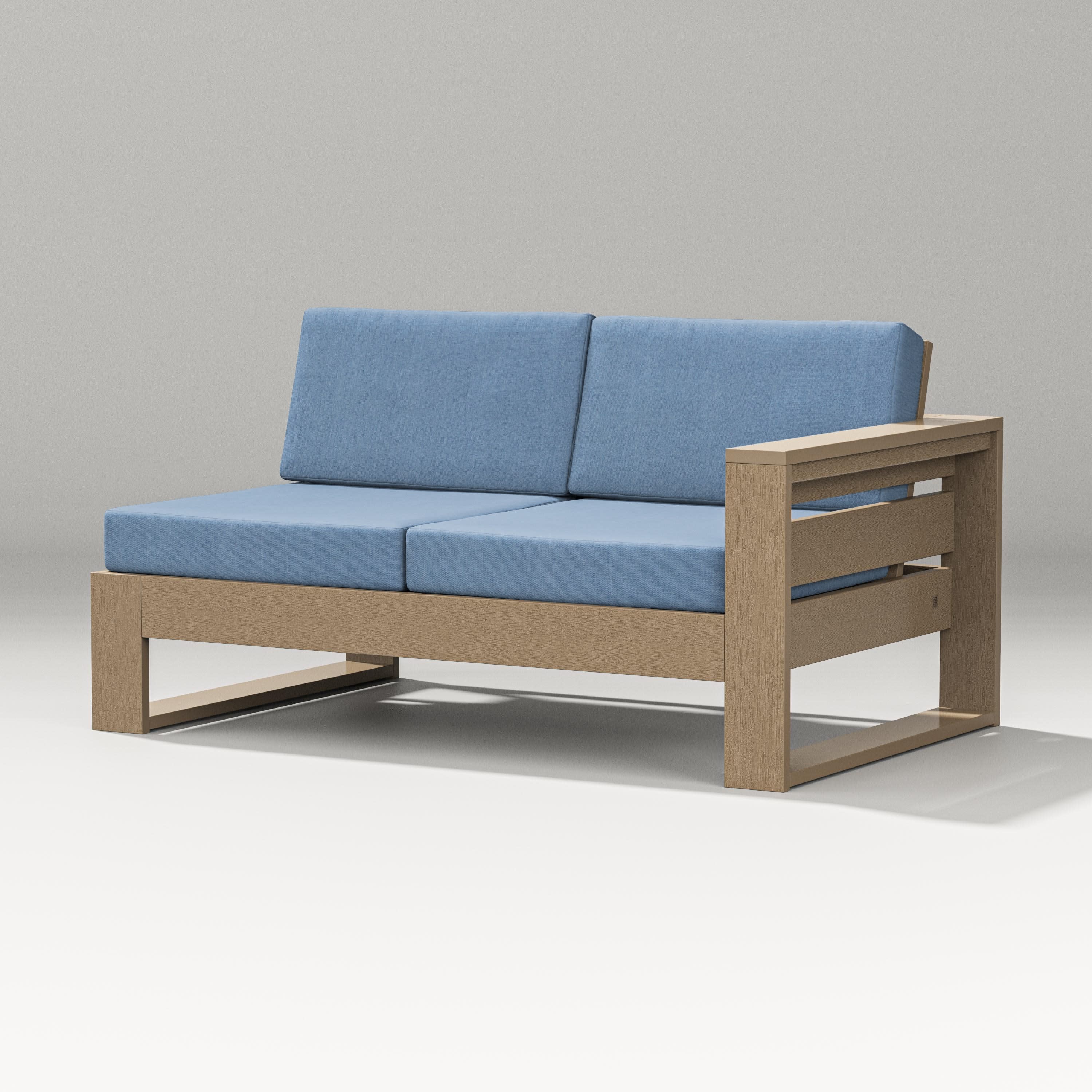 Latitude Modular Right Arm Loveseat in Vintage Sahara / Sky Blue