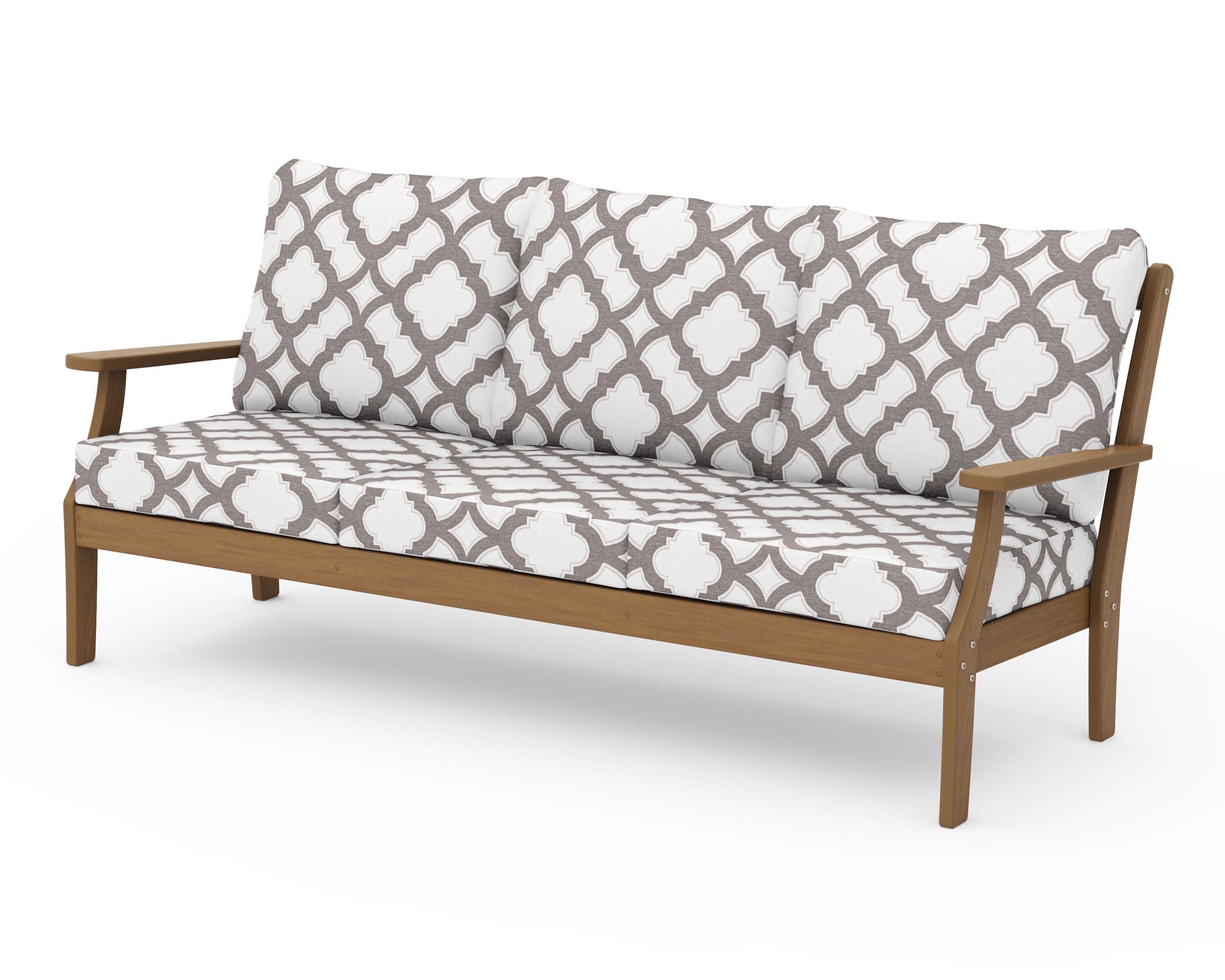 Braxton Deep Seating Sofa in Natural / Trellis Grey Mist