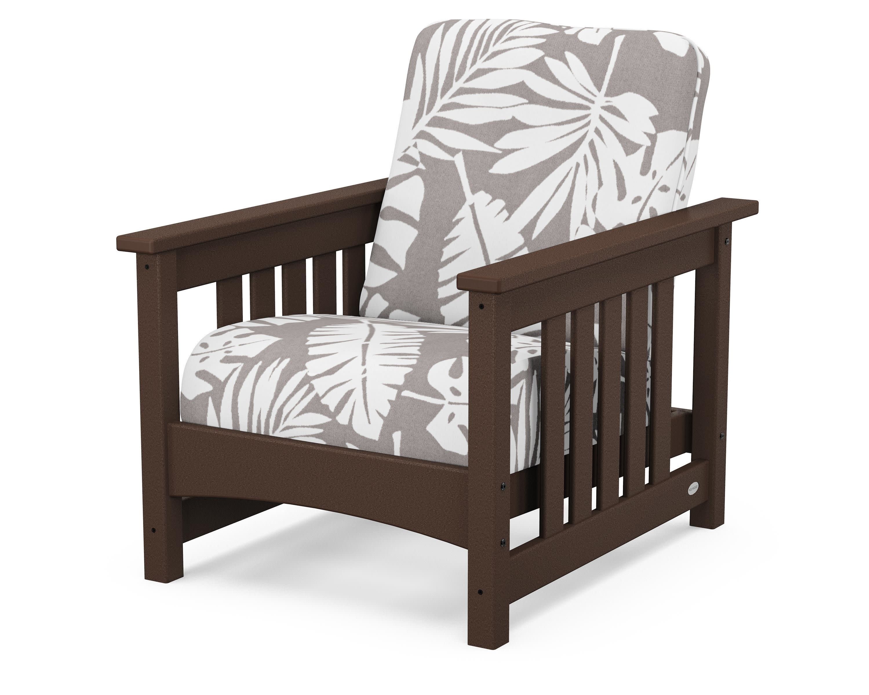 Club Mission Chair in Mahogany / Leaf Grey Mist
