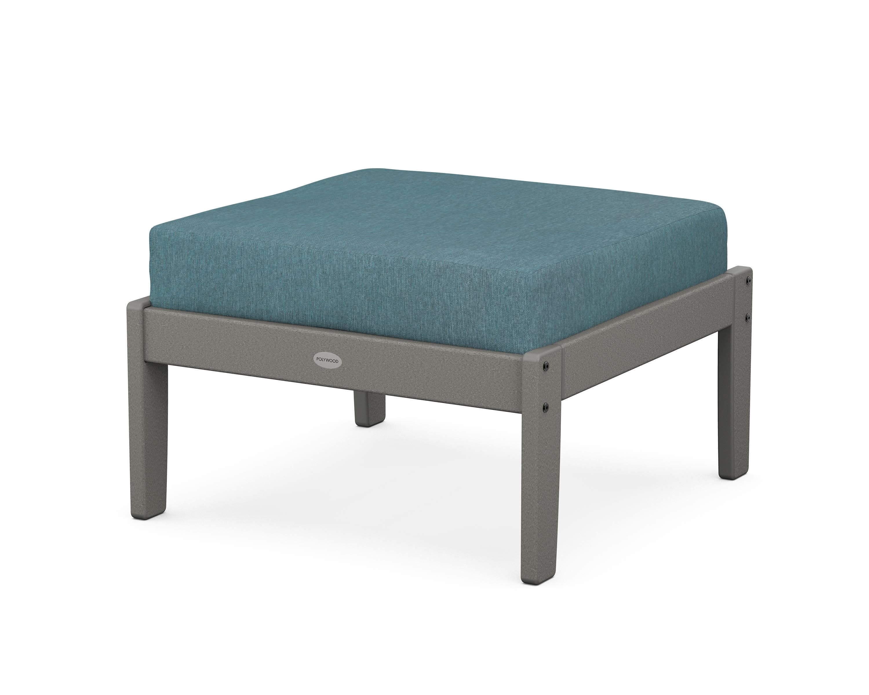 Braxton Deep Seating Ottoman in Slate Grey / Ocean Teal