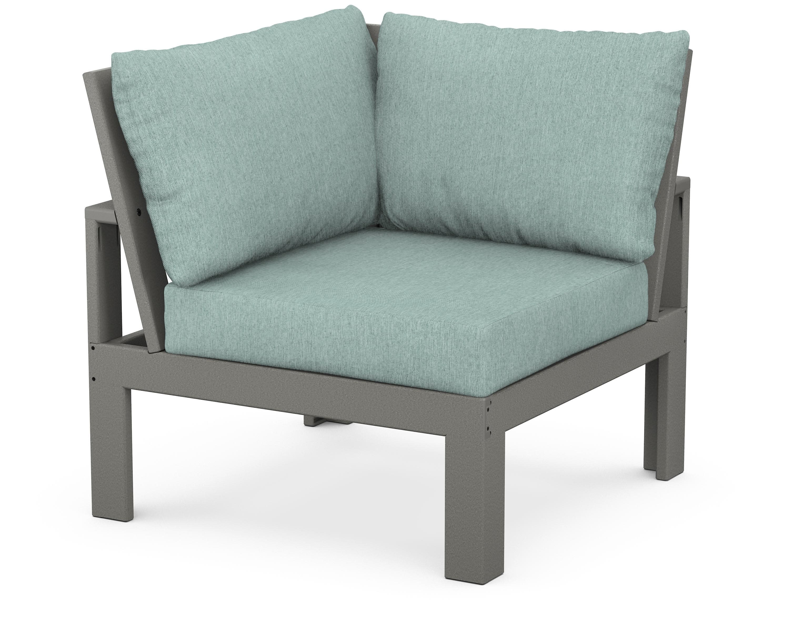 Modular Corner Chair in Slate Grey / Glacier Spa