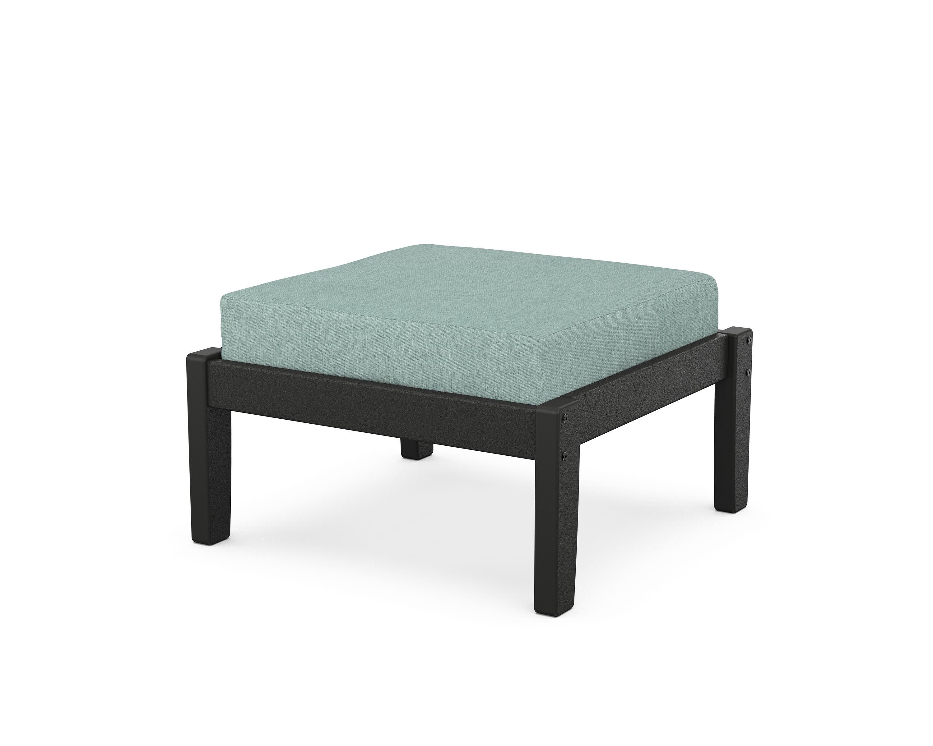 Deep Seating Ottoman in Black / Glacier Spa