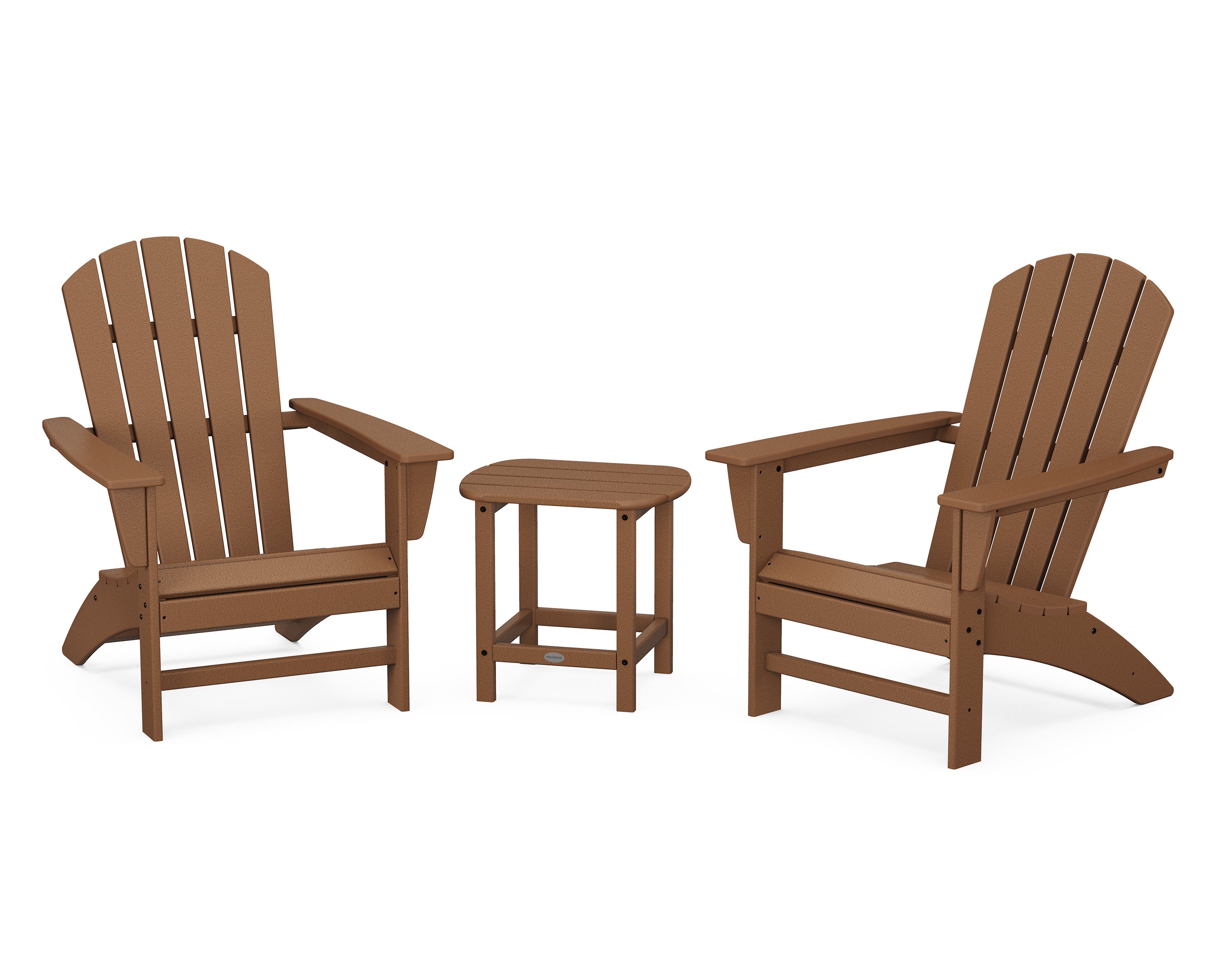 Nautical 3-Piece Adirondack Set with South Beach 18" Side Table in Teak