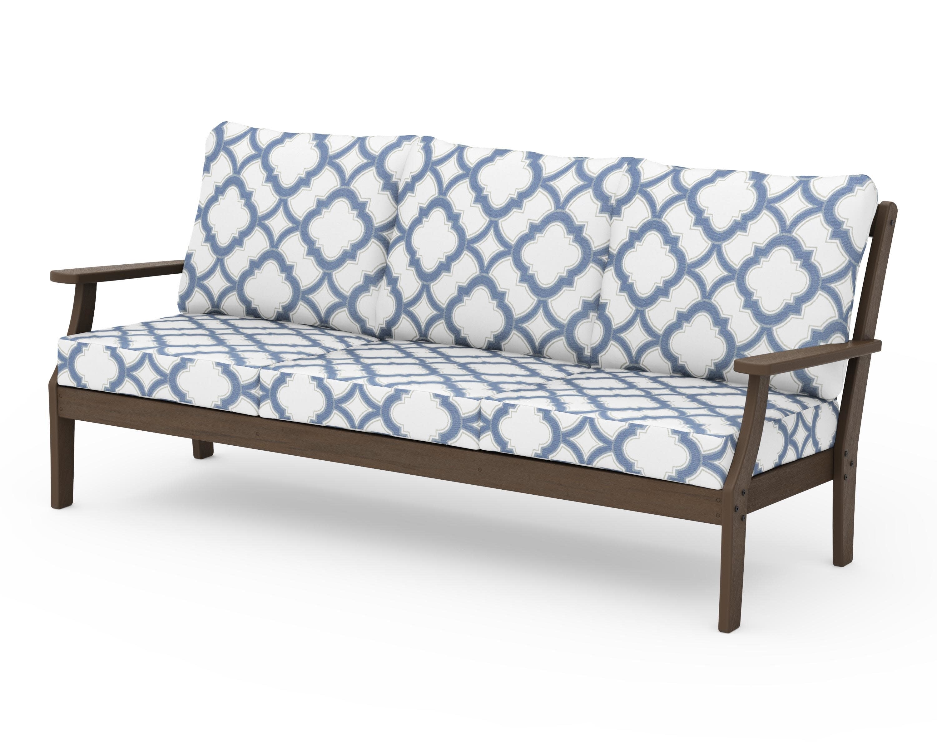 Braxton Deep Seating Sofa in Kona / Trellis Sky Blue