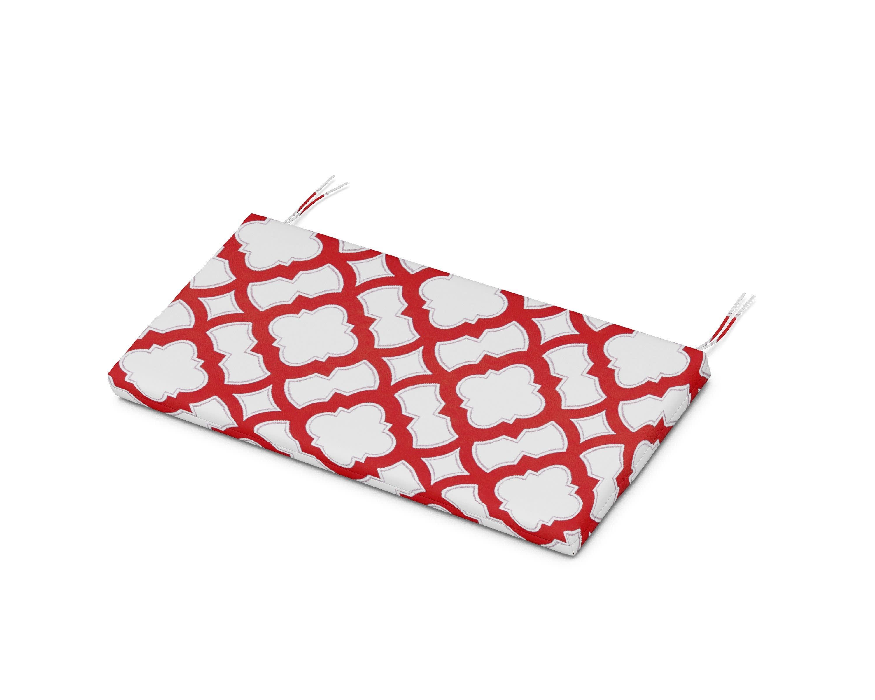Kids Bench Seat Pad in Trellis Crimson