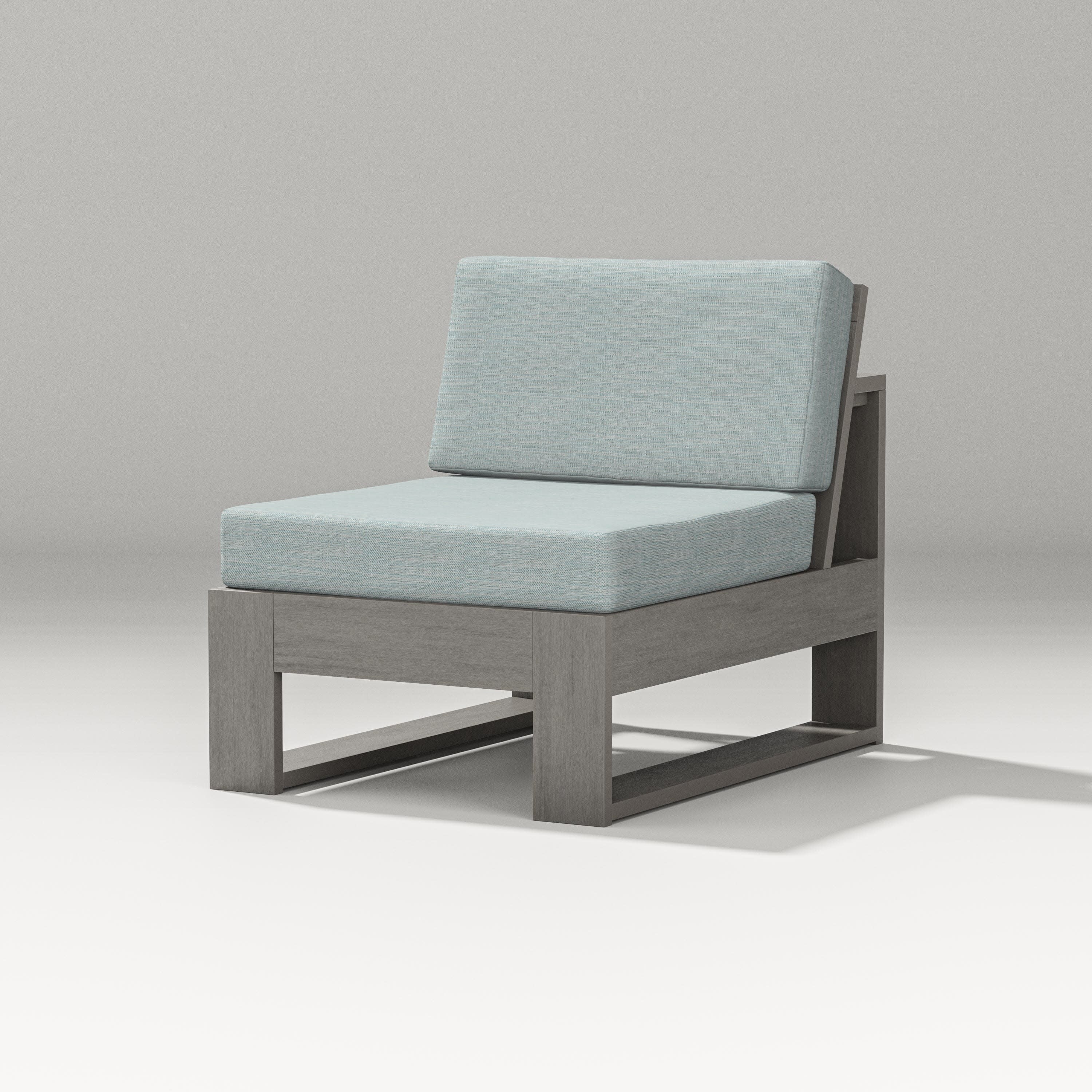 Latitude Modular Armless Chair in Driftwood / Soothe Mist