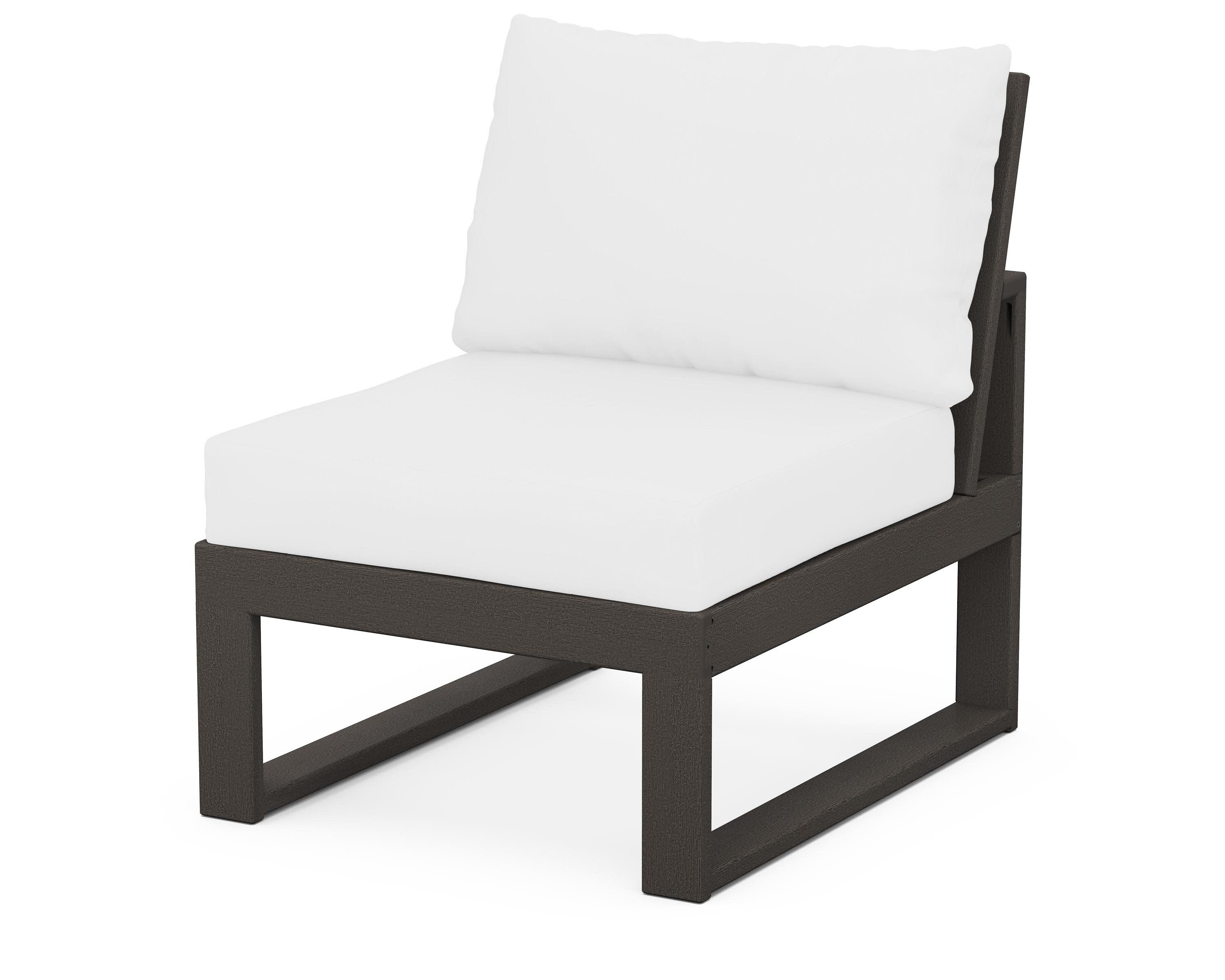 Modular Armless Chair in Vintage Coffee / Natural