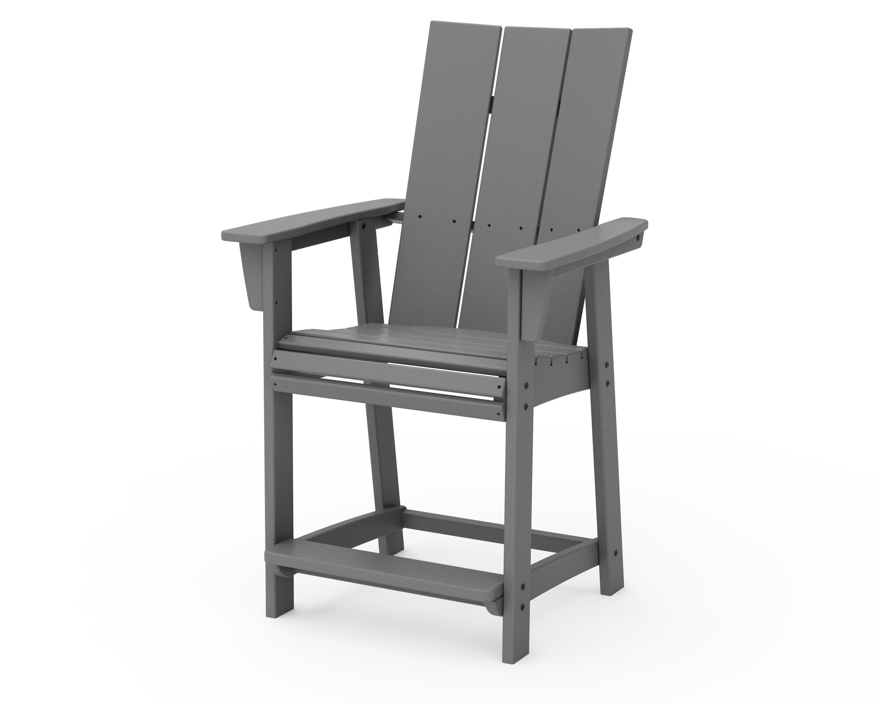 Modern Curveback Adirondack Counter Chair in Slate Grey