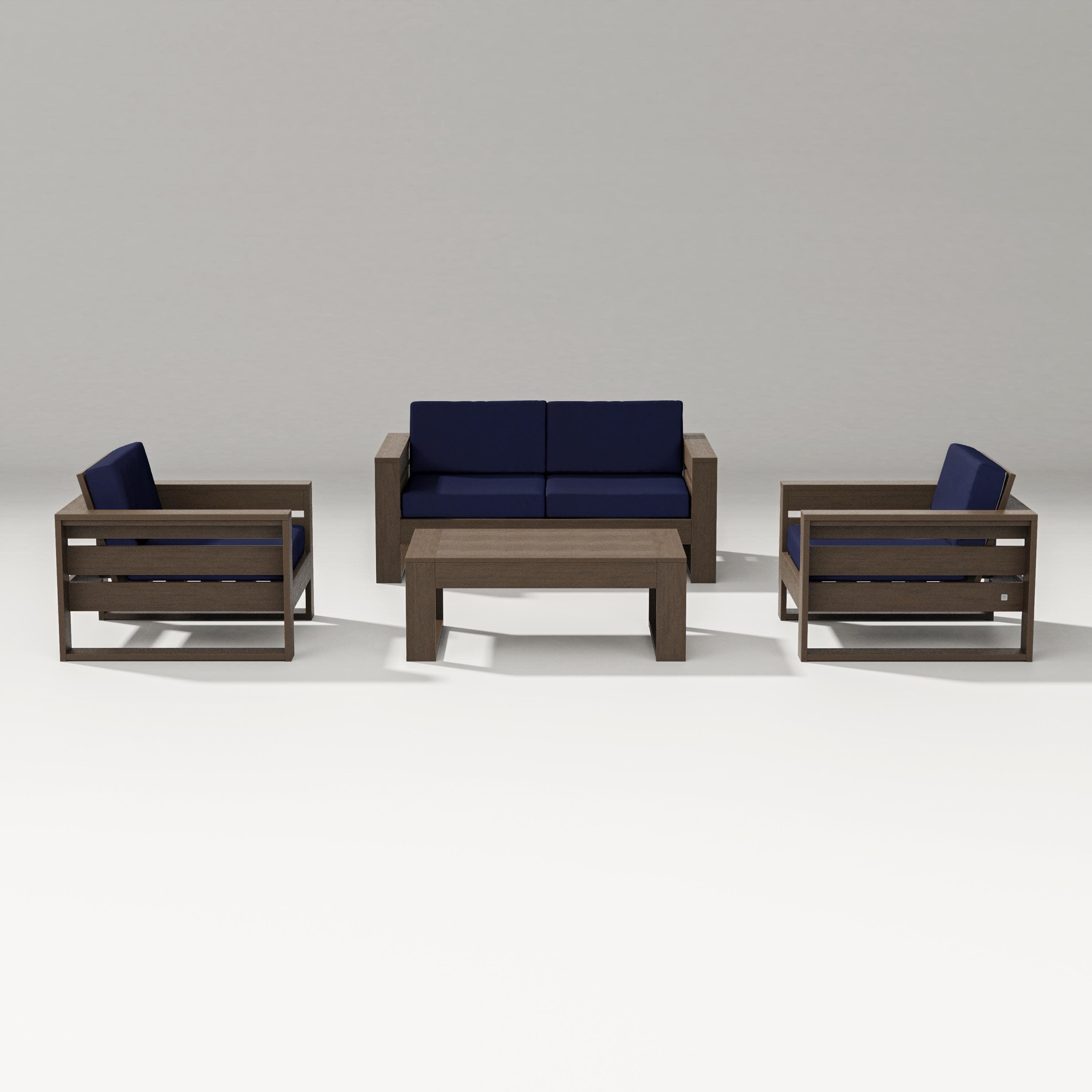 Latitude 4-Piece Lounge Loveseat Set in Kona / Navy