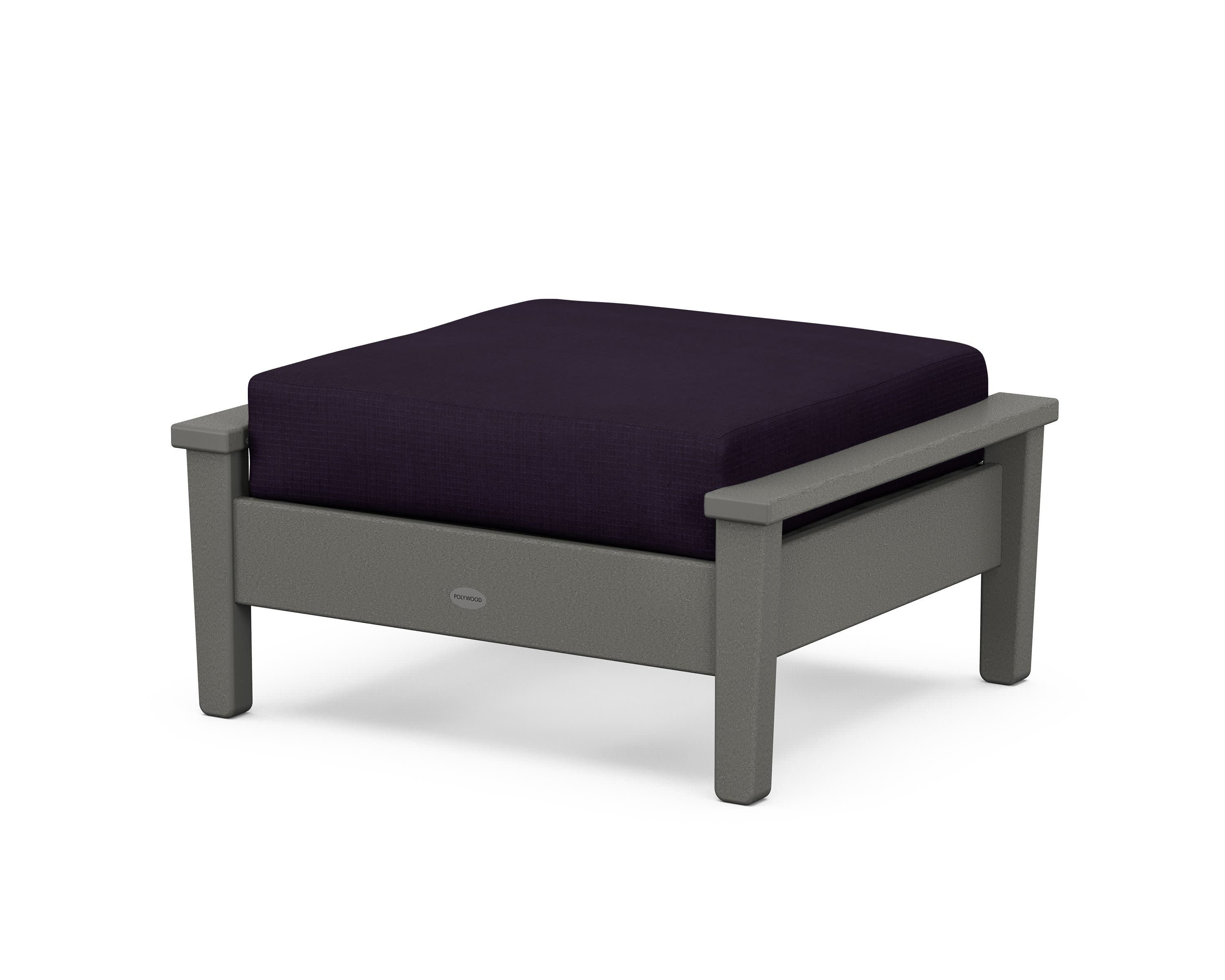 Prescott Deep Seating Ottoman in Slate Grey / Navy Linen