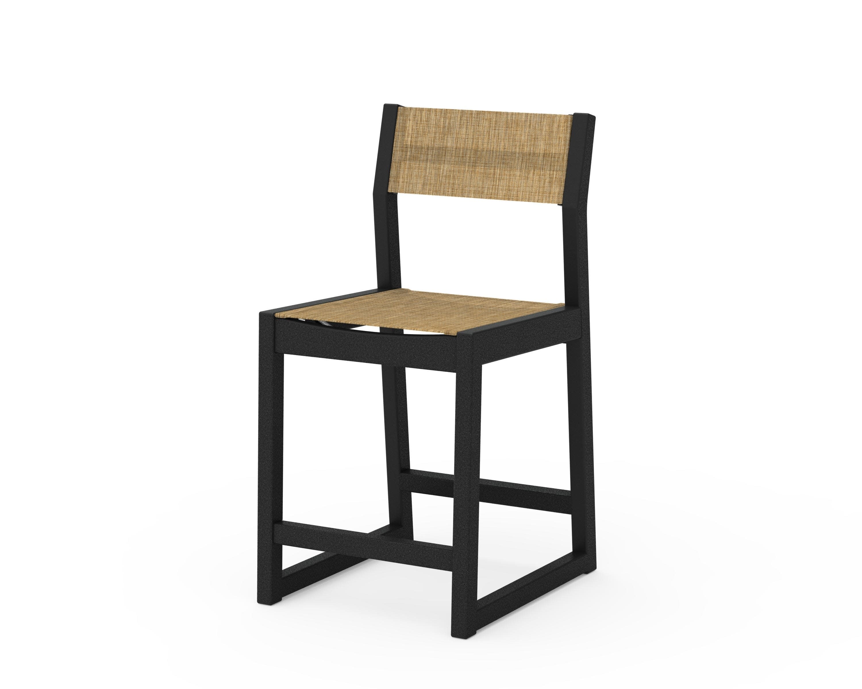 EDGE Sling Counter Side Chair in Black / Burlap Sling