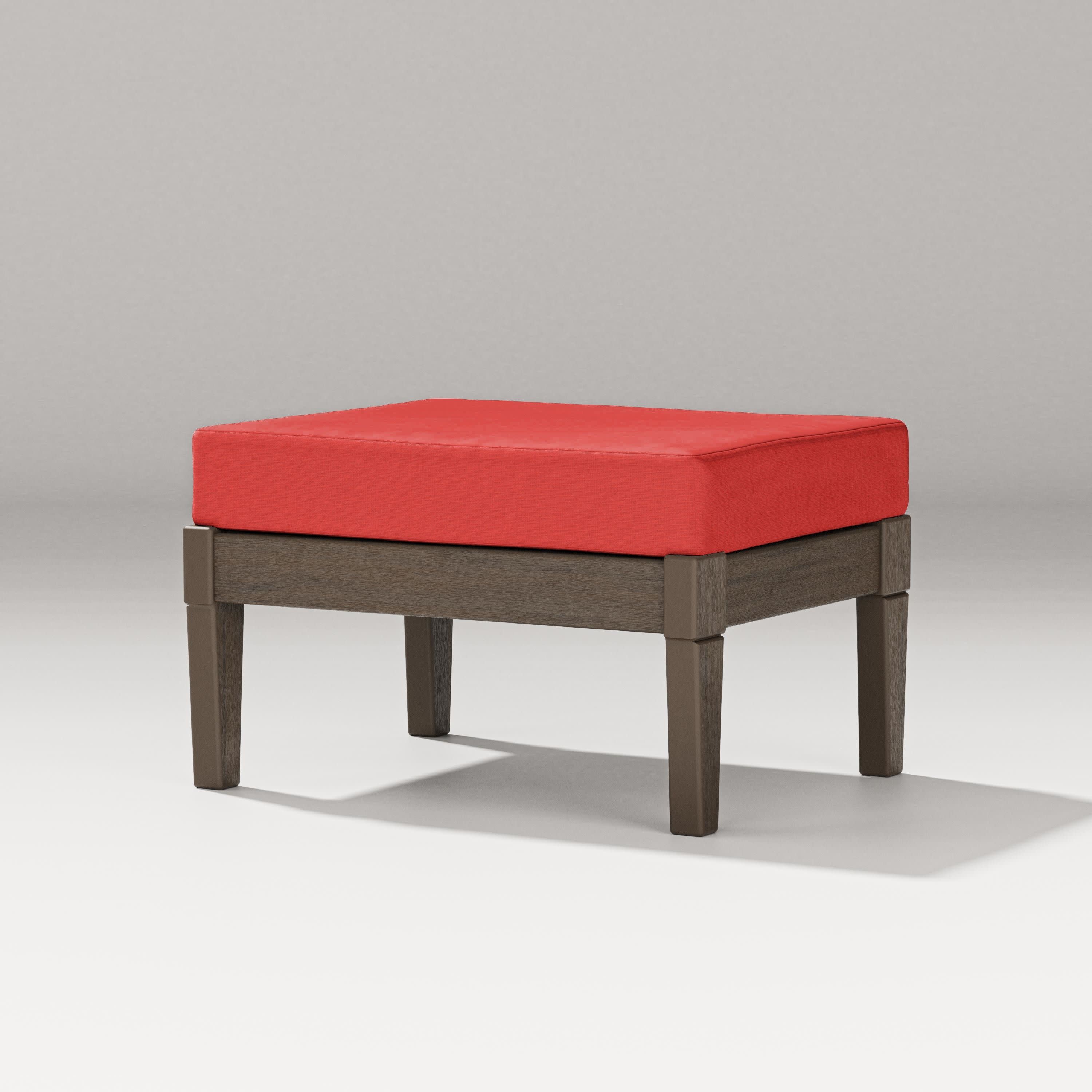 Estate Lounge Ottoman in Kona / Crimson Linen