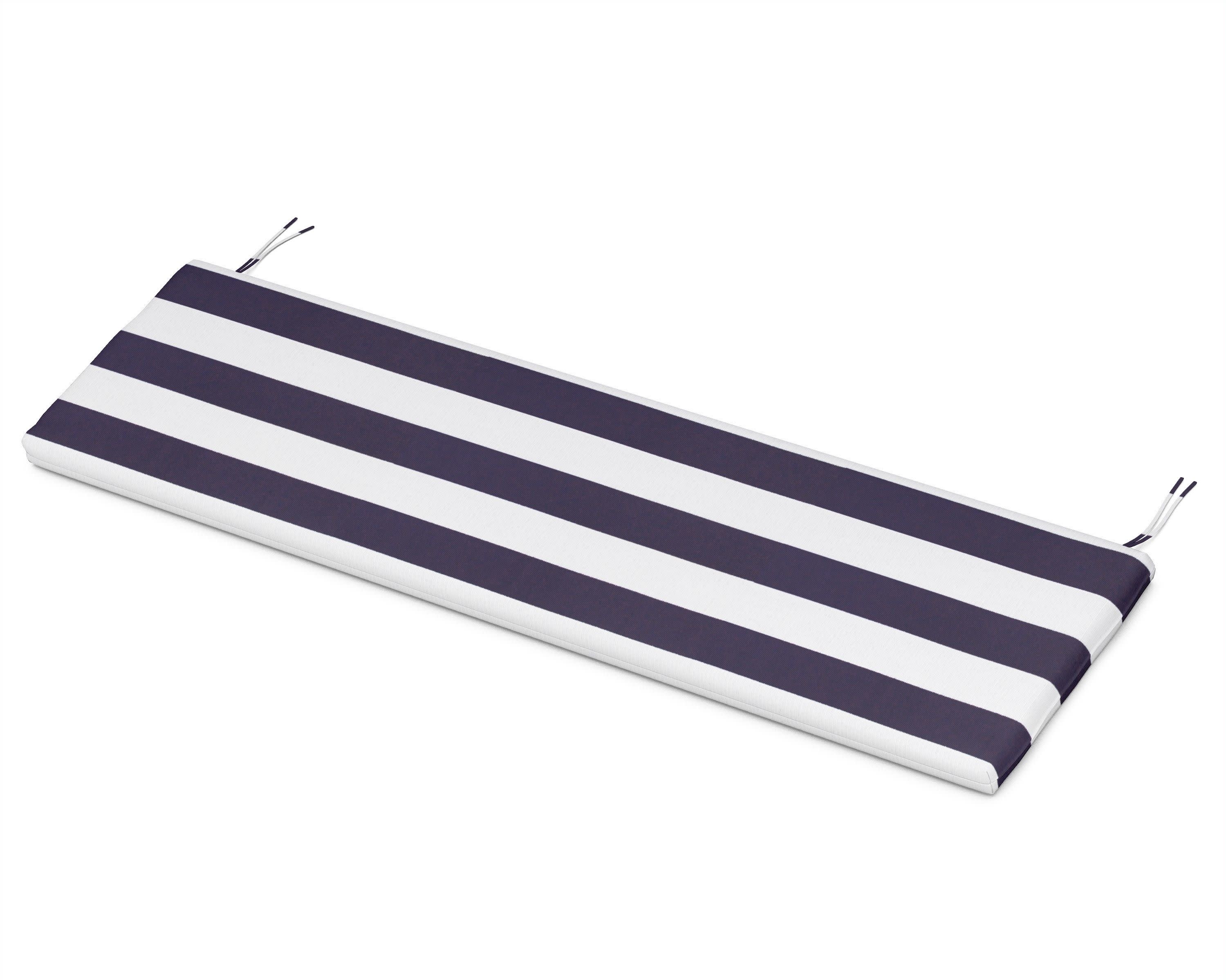 Bench Seat Cushion - 17.25"D x 56.5"W x 2.5"H in Cabana Stripe Navy