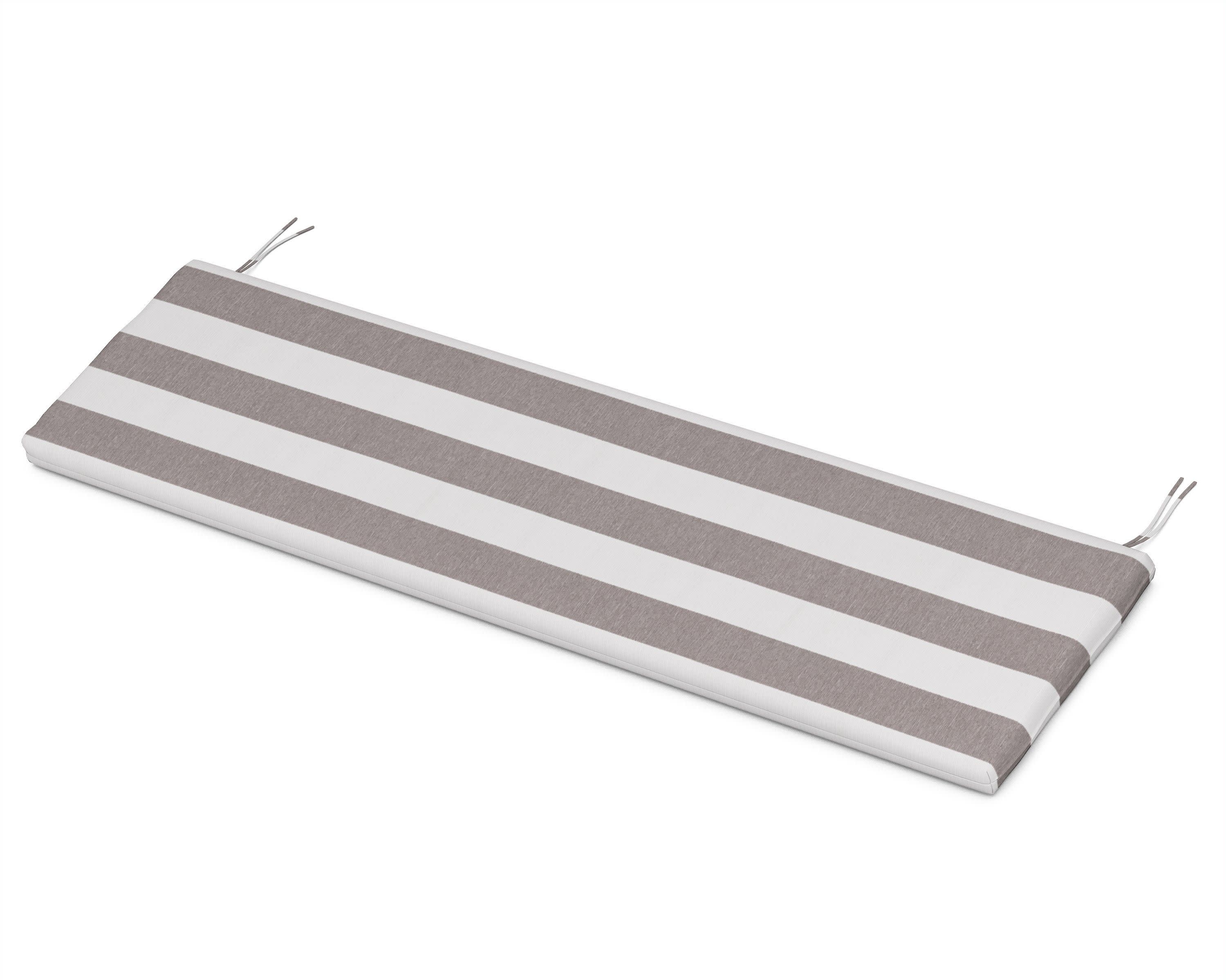 Bench Seat Cushion - 17.25"D x 56.5"W x 2.5"H in Cabana Stripe Grey Mist