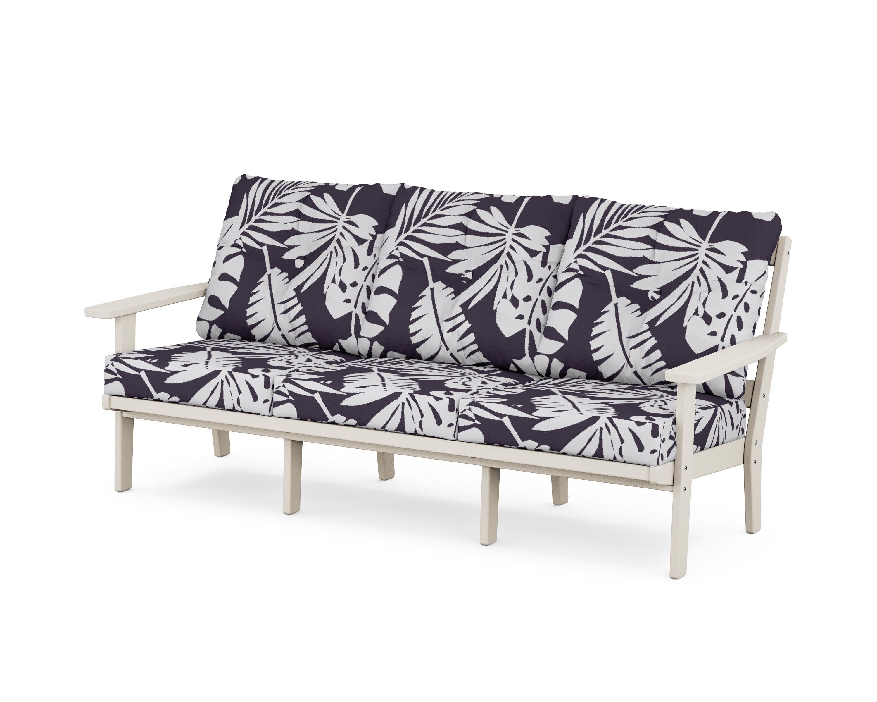Oxford Deep Seating Sofa in Sand / Leaf Navy