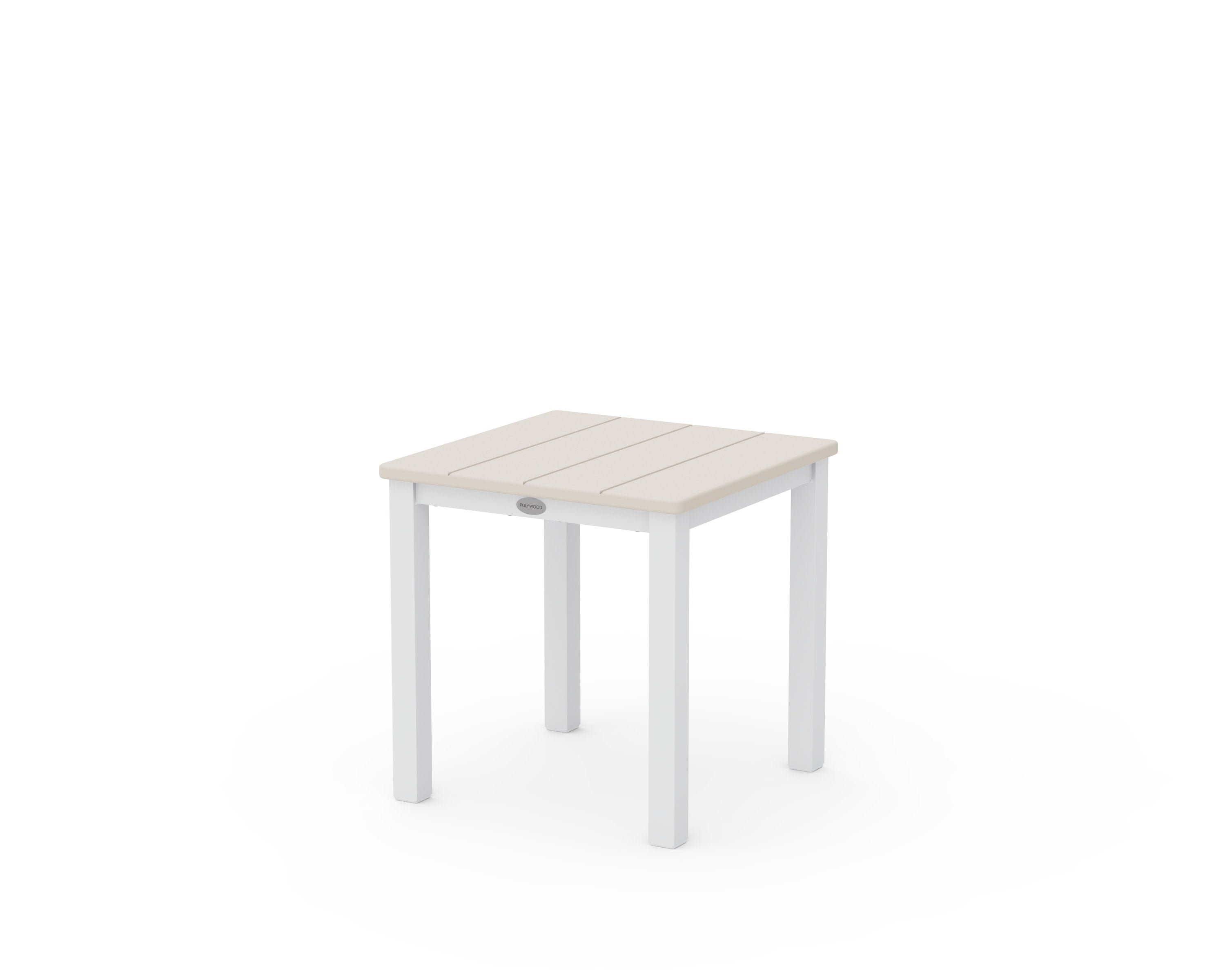 Main Street 18" Side Table in White / Sand