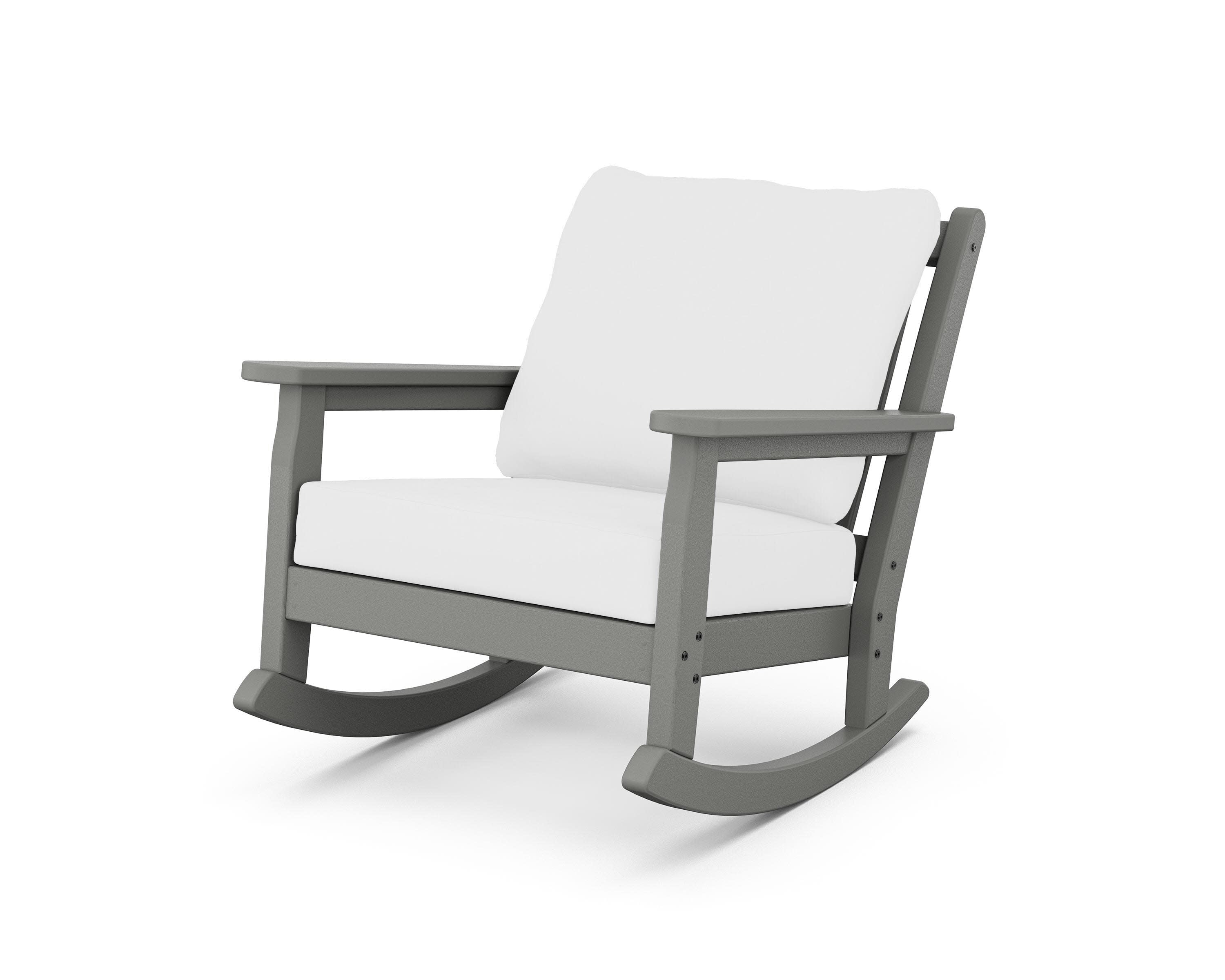 Chippendale Deep Seating Rocking Chair in Slate Grey / Natural