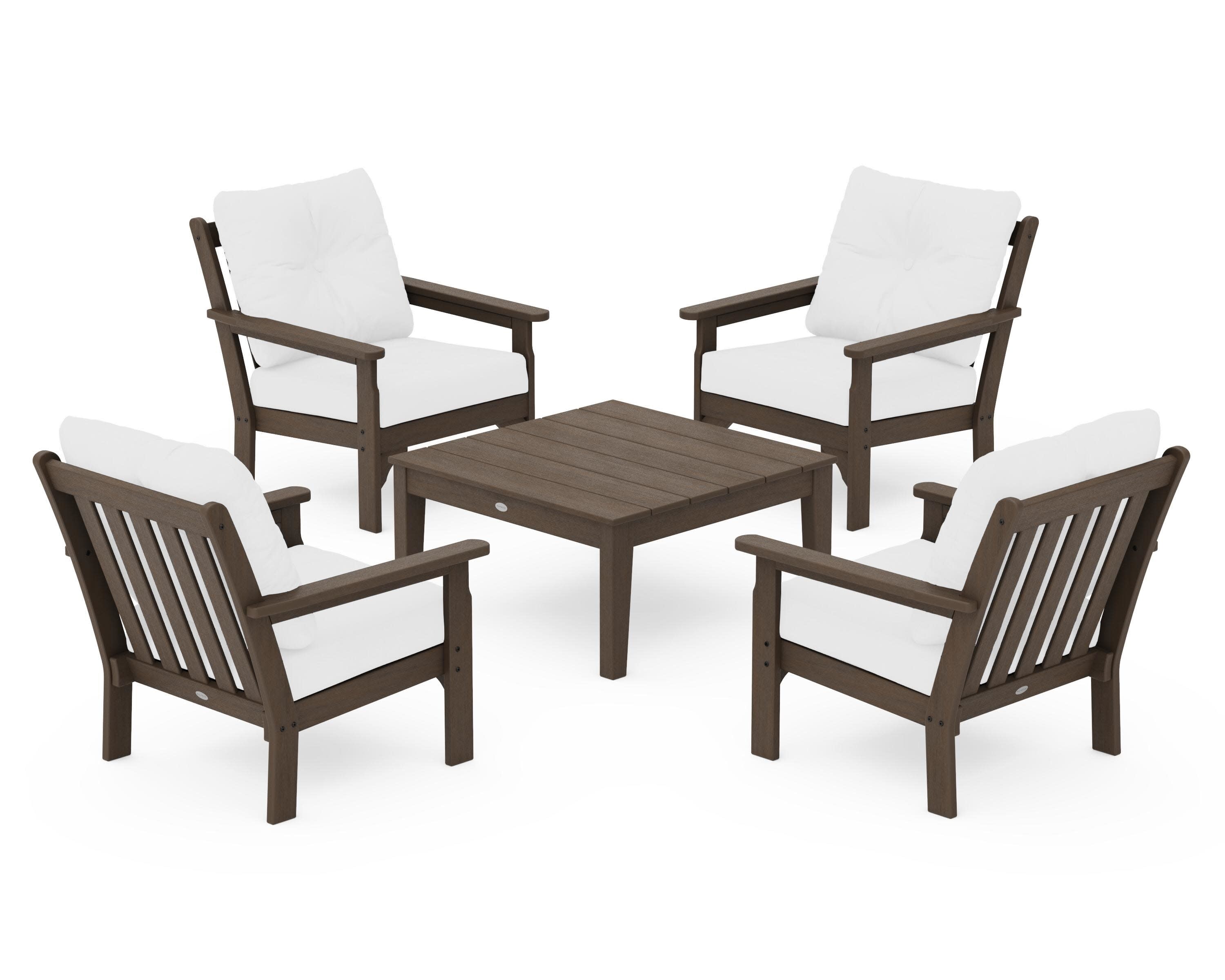 Vineyard 5-Piece Deep Seating Conversation Set in Kona / Natural