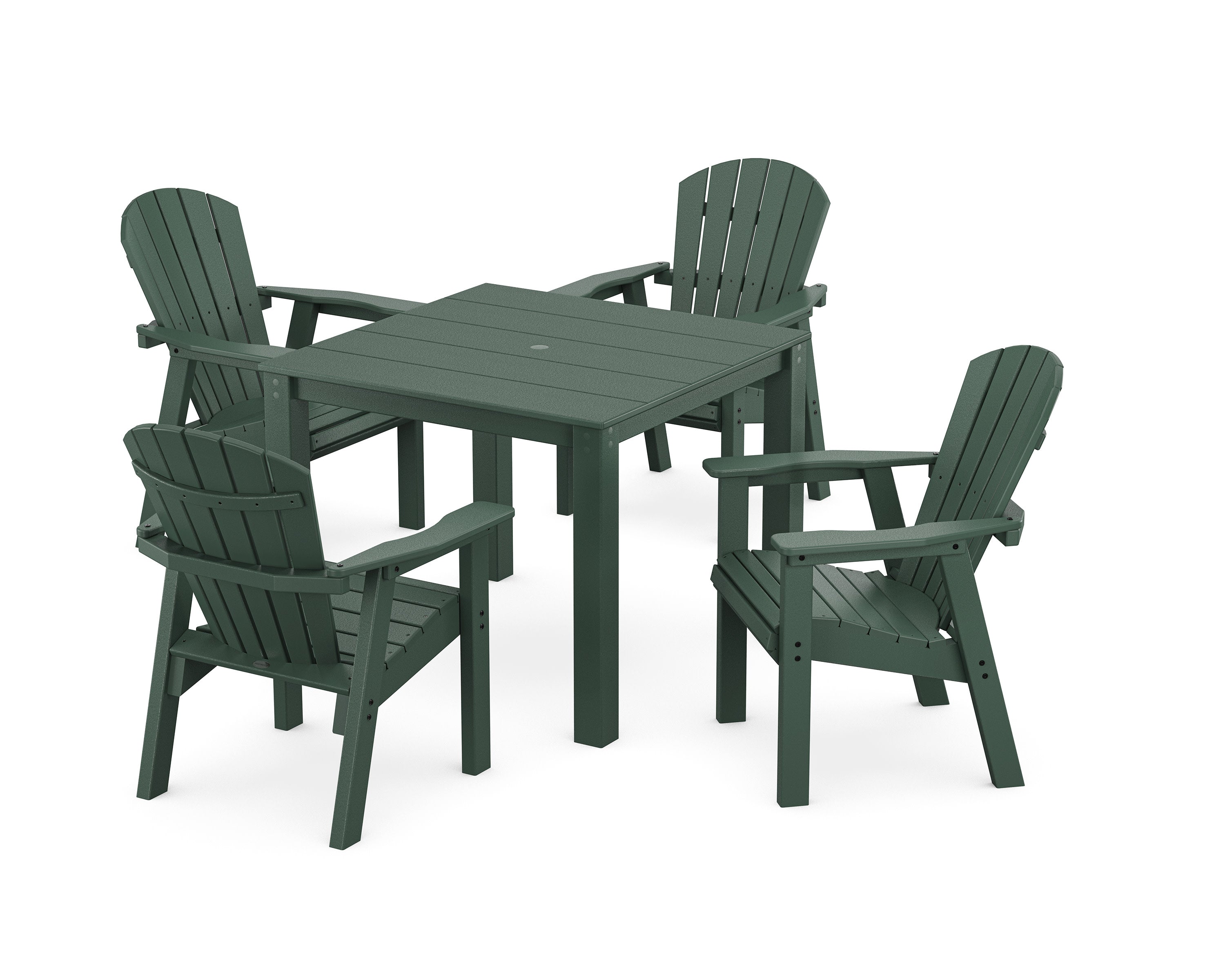 Seashell Coast 5-Piece Parsons Dining Set in Green