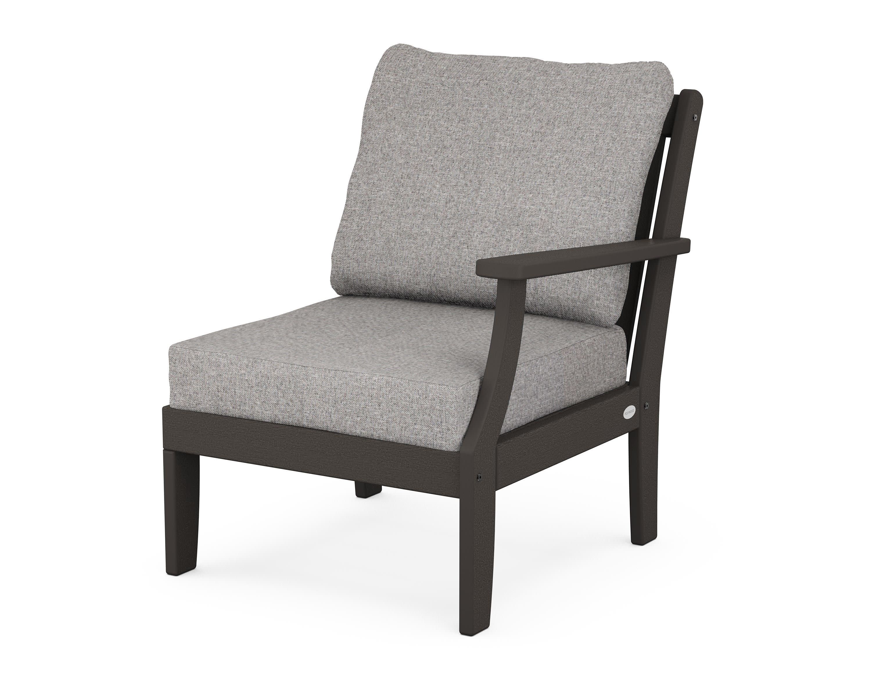 Braxton Modular Right Arm Chair in Vintage Coffee / Grey Mist
