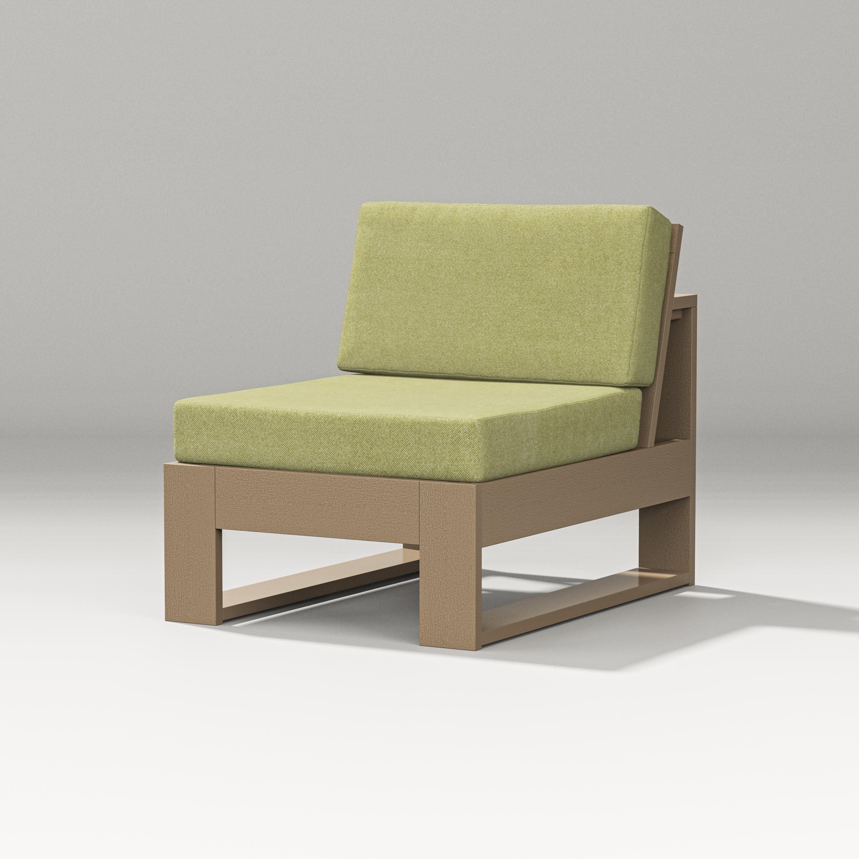 Latitude Modular Armless Chair in Vintage Sahara / Chartreuse Boucle