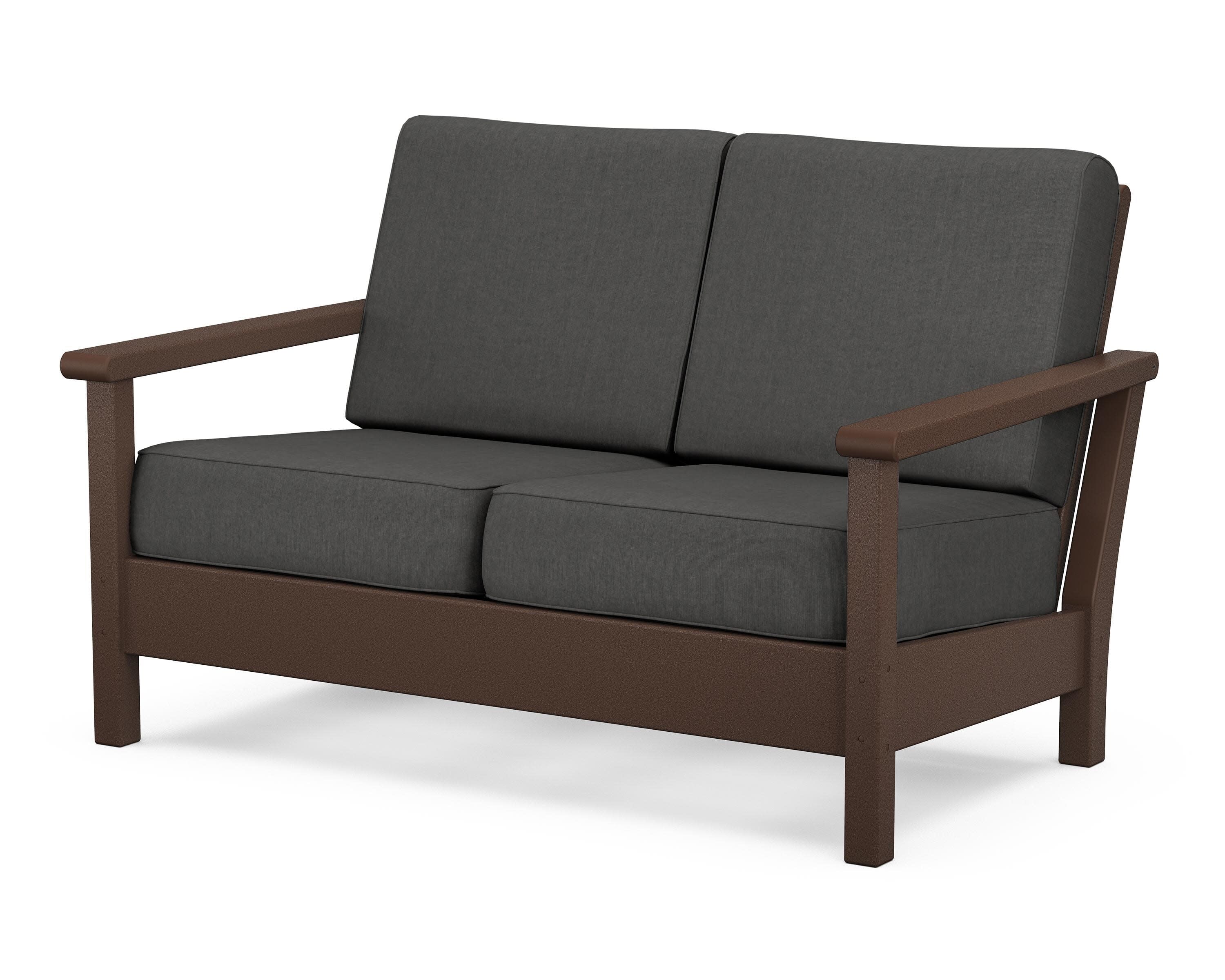 Harbour Deep Seating Loveseat in Mahogany / Spectrum Carbon