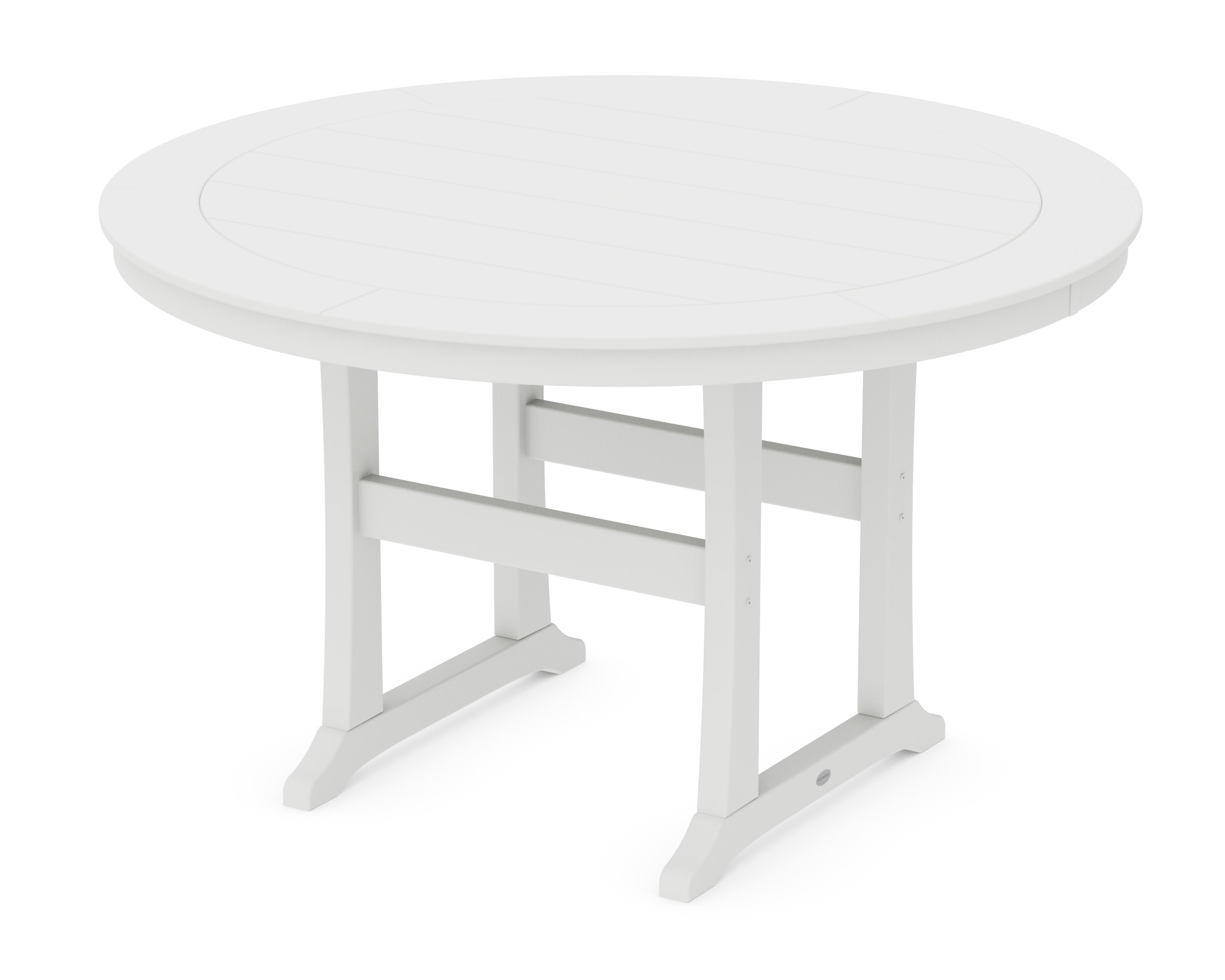 Nautical Trestle 60" Round Counter Table in White
