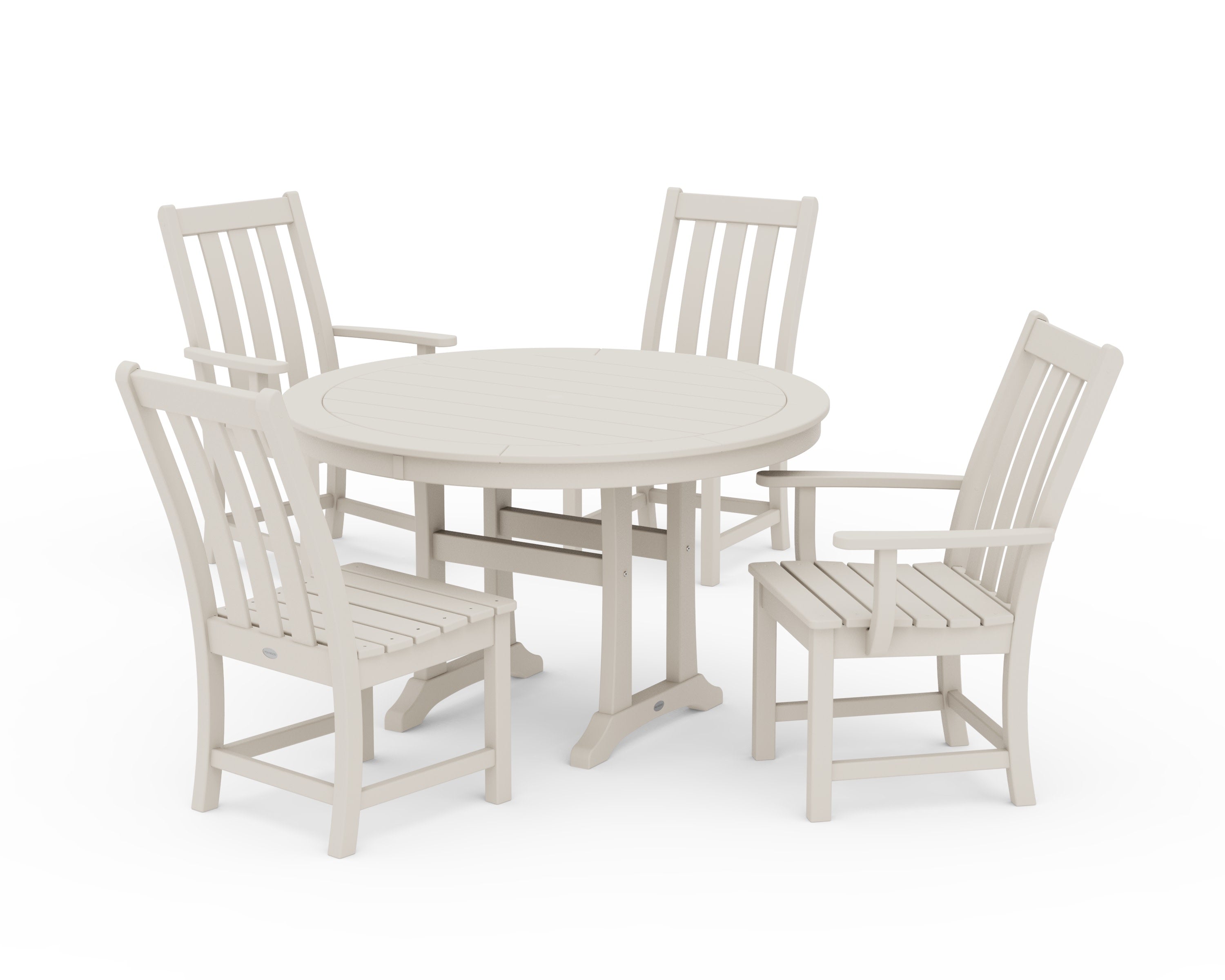 Vineyard 5-Piece Nautical Trestle Dining Set in Sand