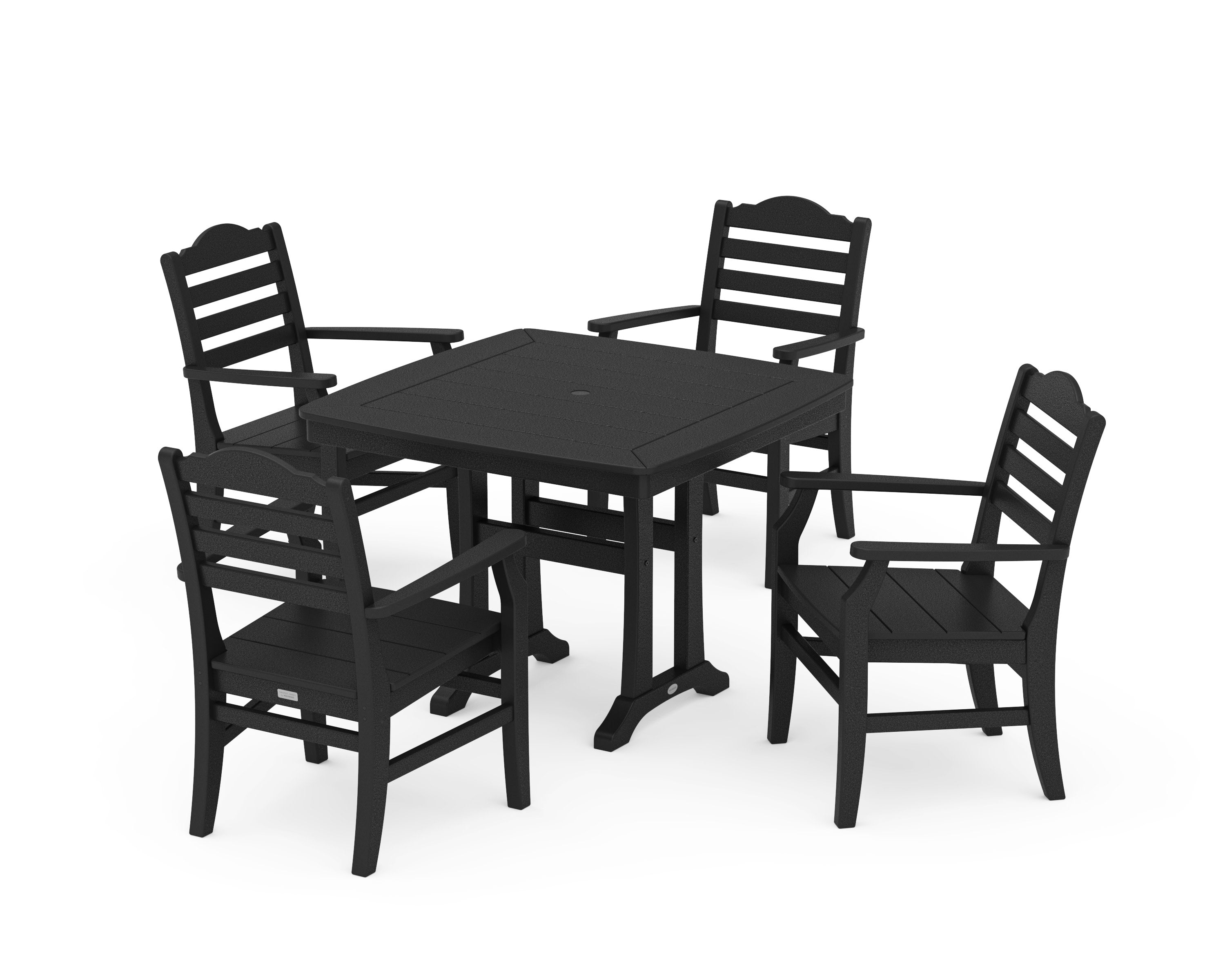 Savannah 5-Piece Dining Set with Trestle Legs in Black