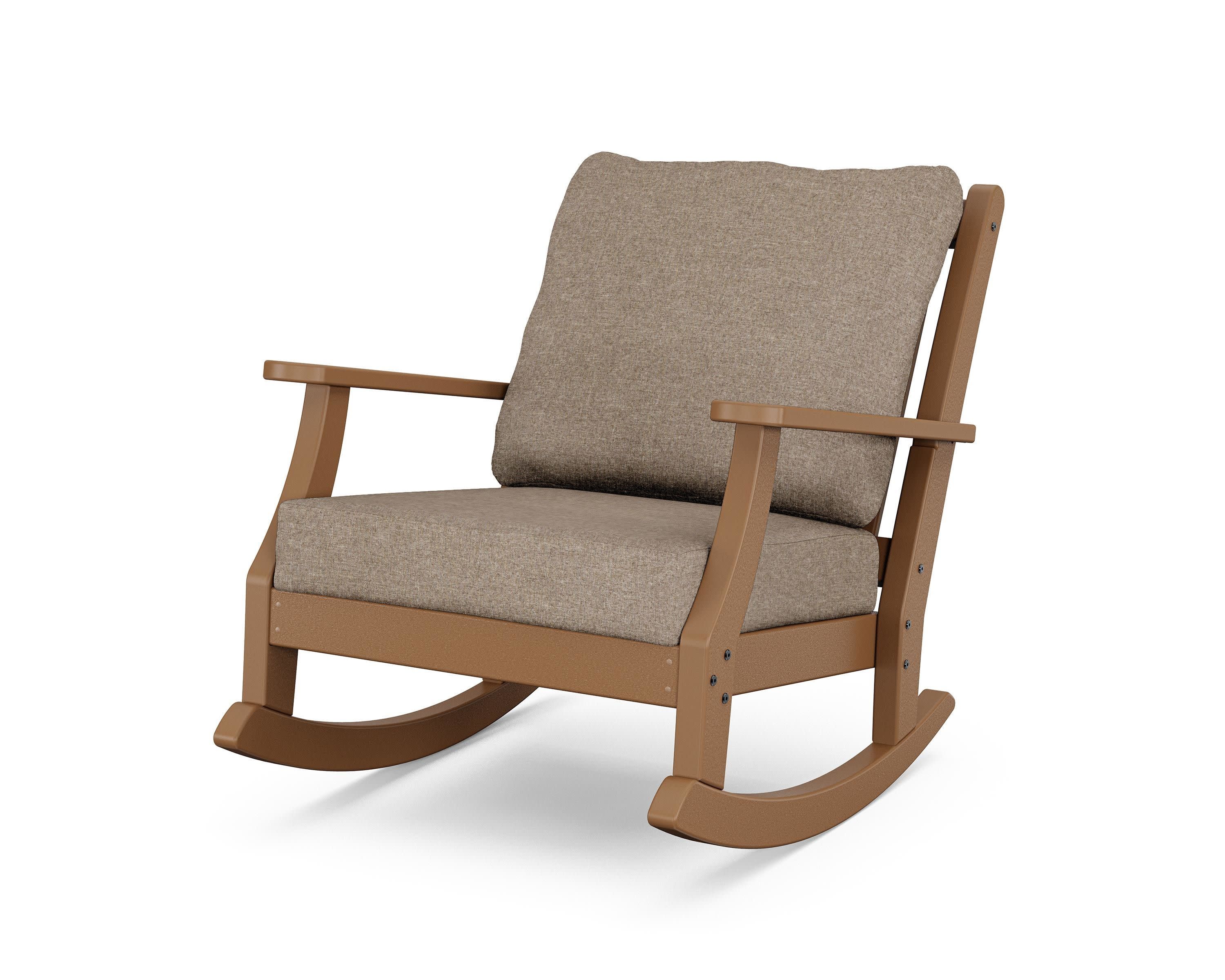 Wovendale Deep Seating Rocking Chair in Teak / Spiced Burlap